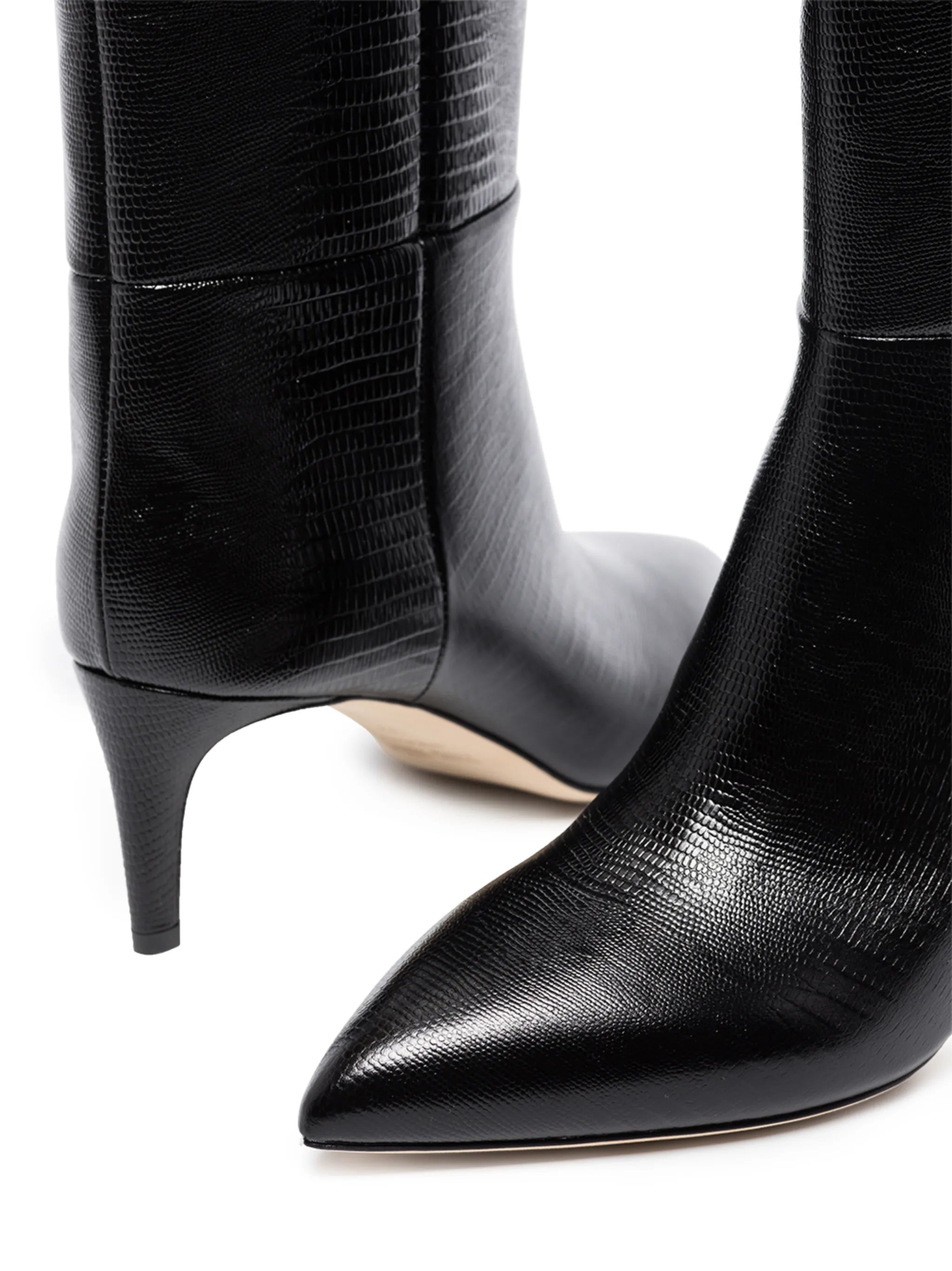 snakeskin-effect 60mm knee-high boots