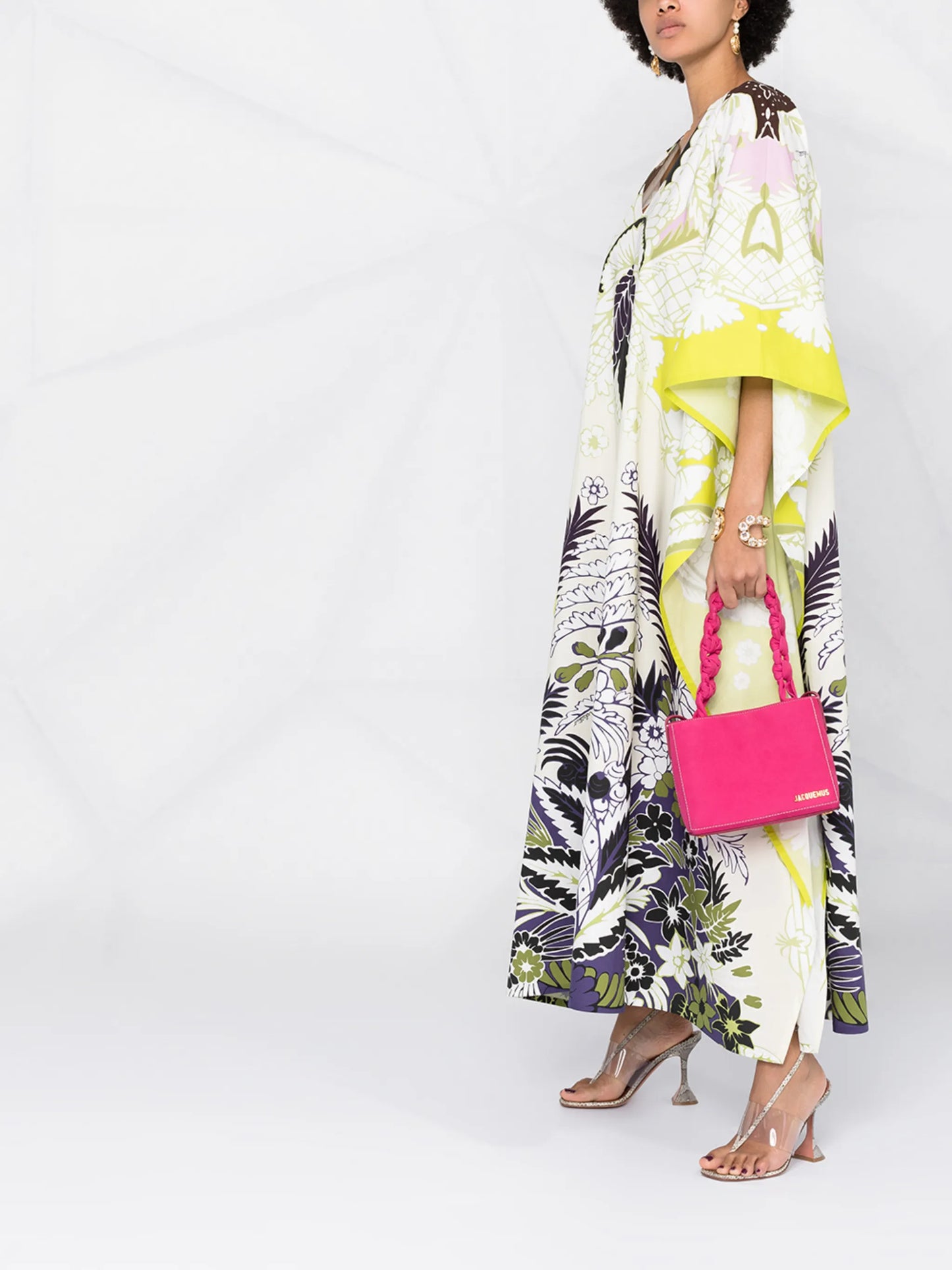 World Arazzo print cape-style draped dress