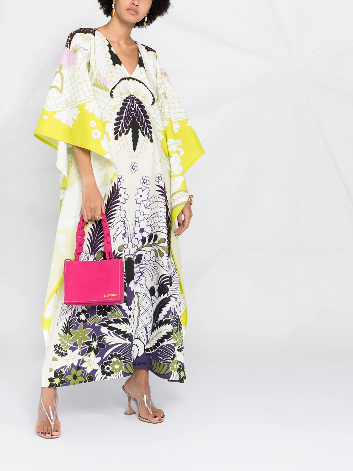 World Arazzo print cape-style draped dress