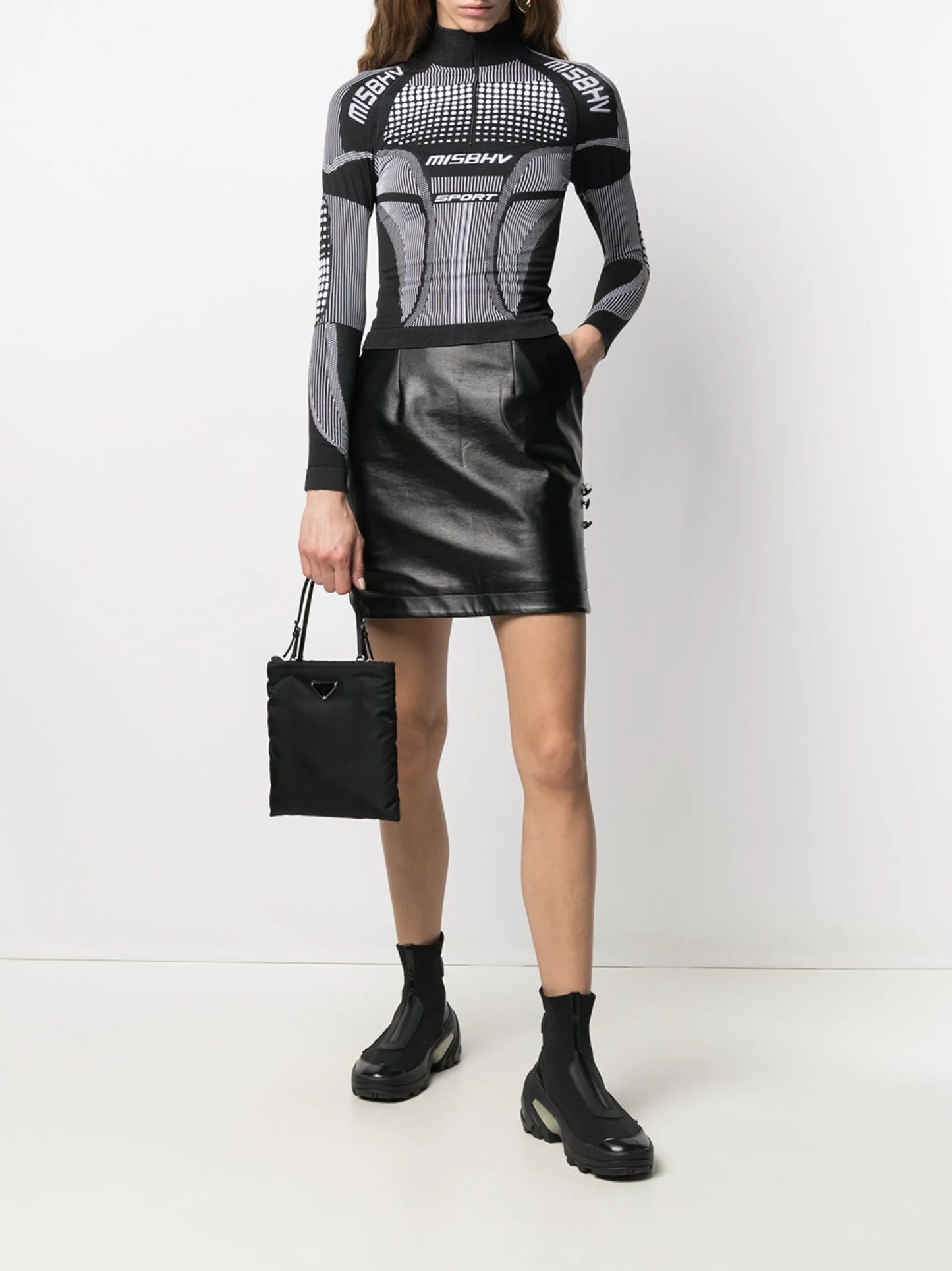 logo funnel-neck knit jumper