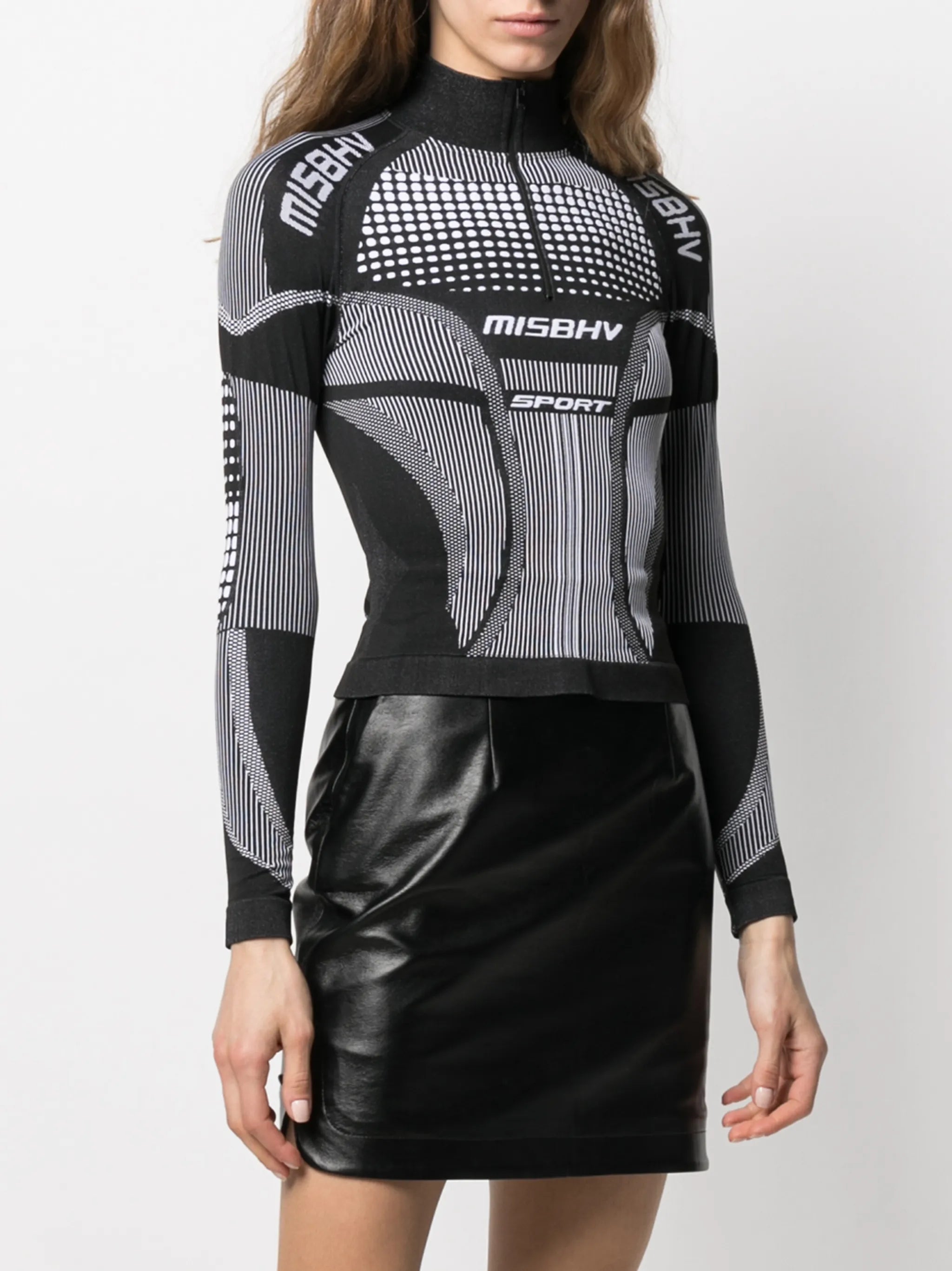 logo funnel-neck knit jumper