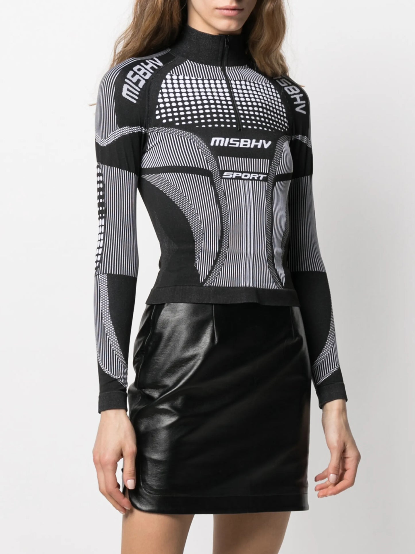 logo funnel-neck knit jumper