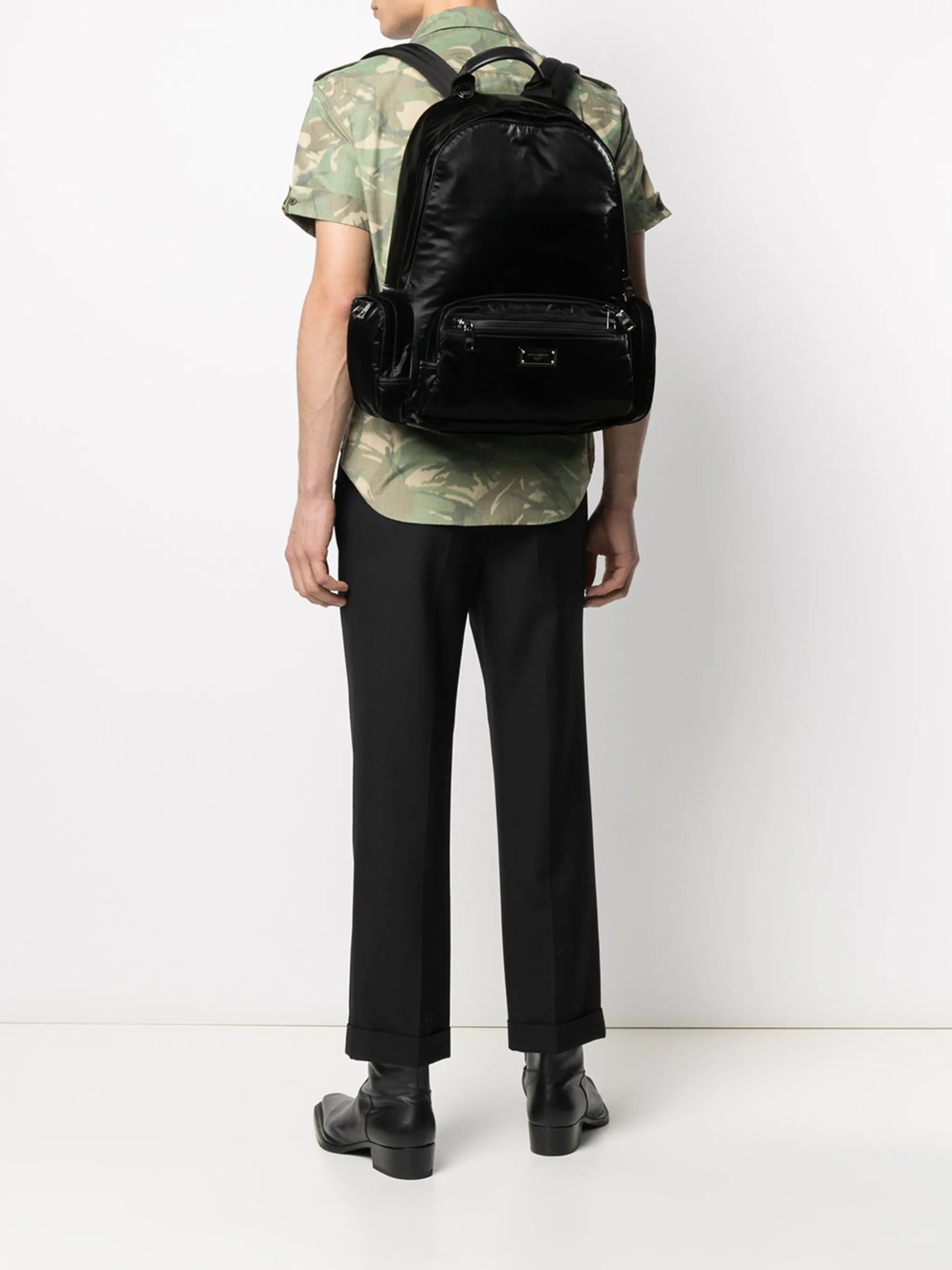 logo-plaque backpack