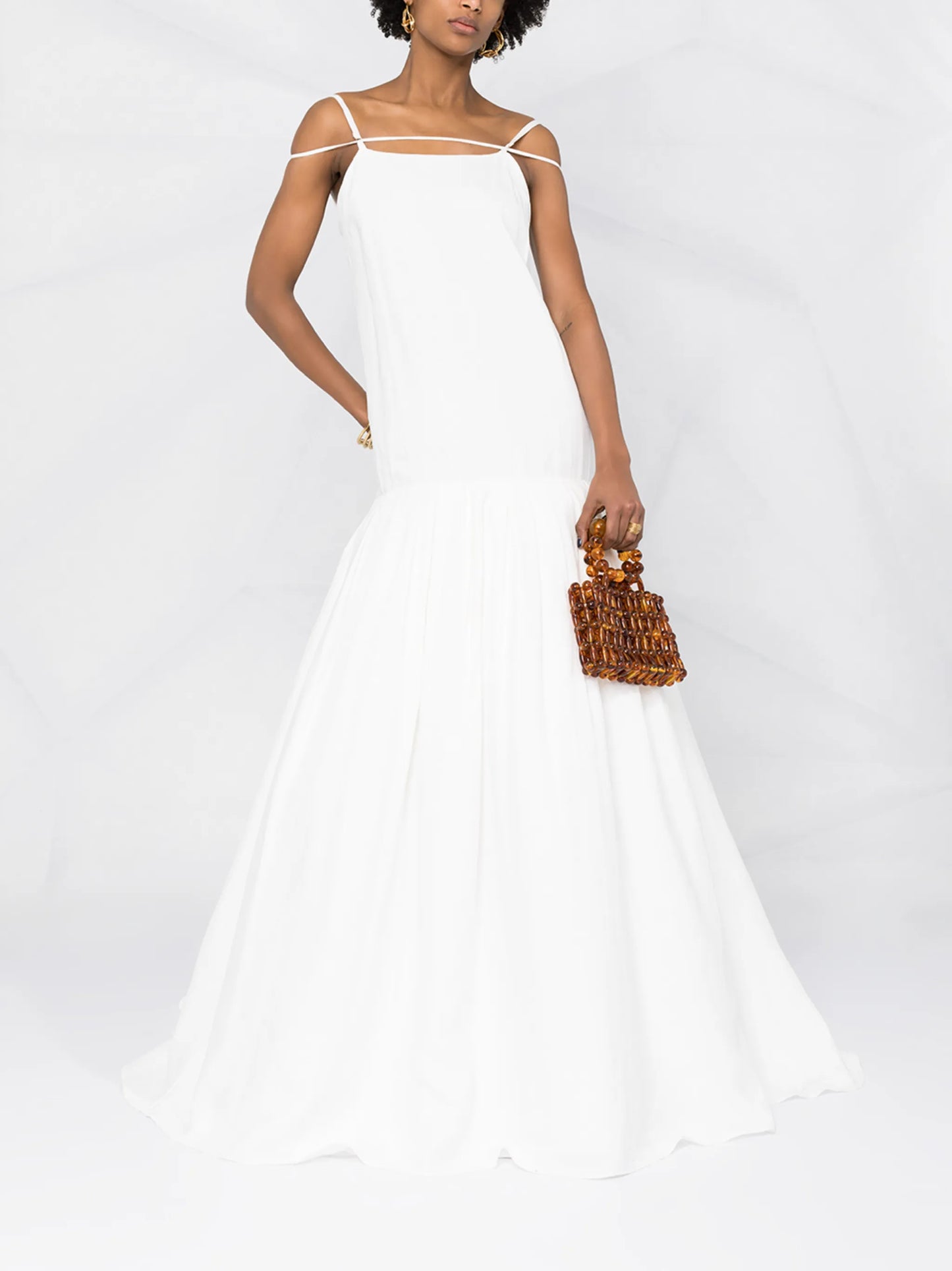 spaghetti-strap drop-waist dress