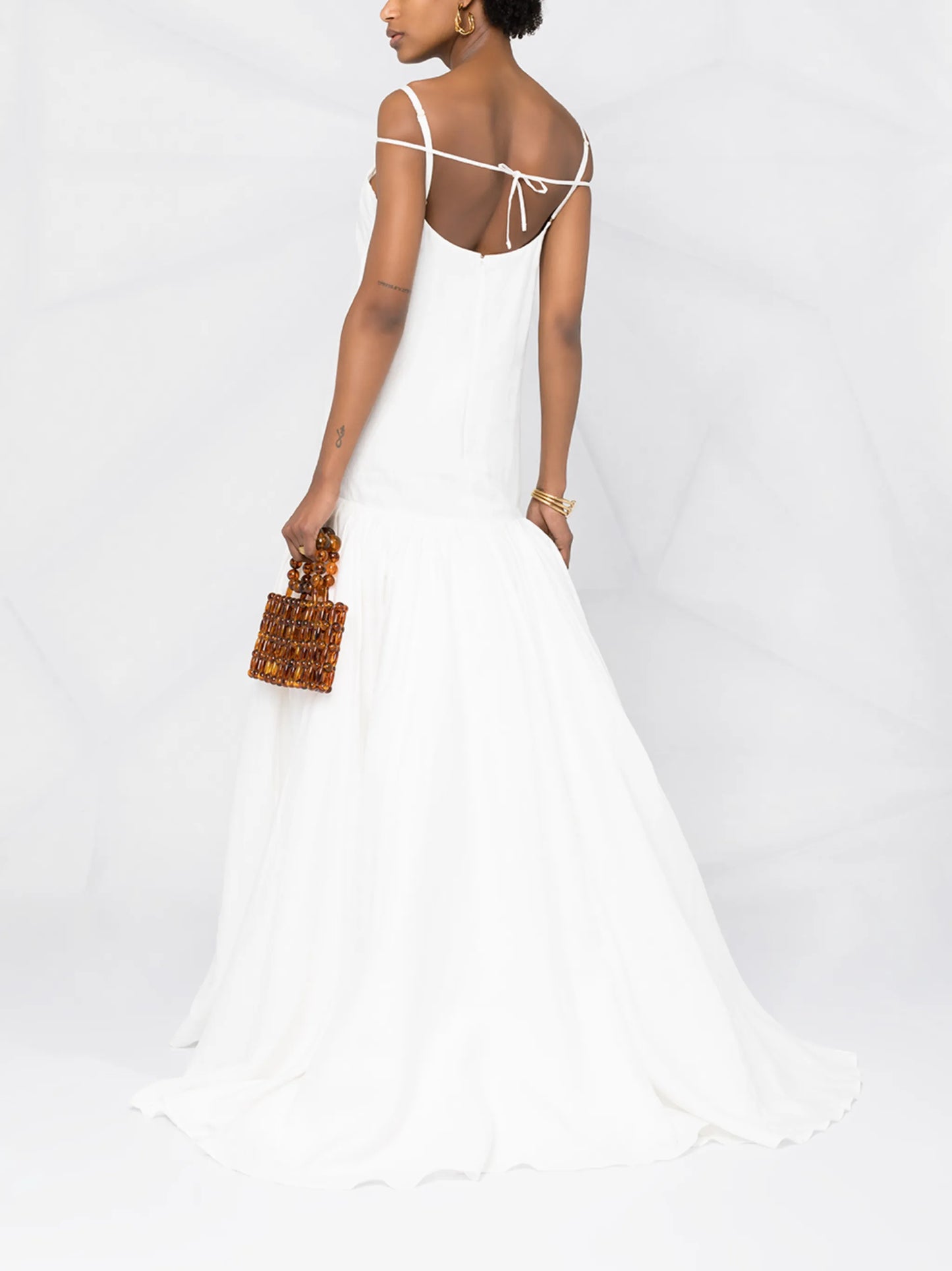 spaghetti-strap drop-waist dress