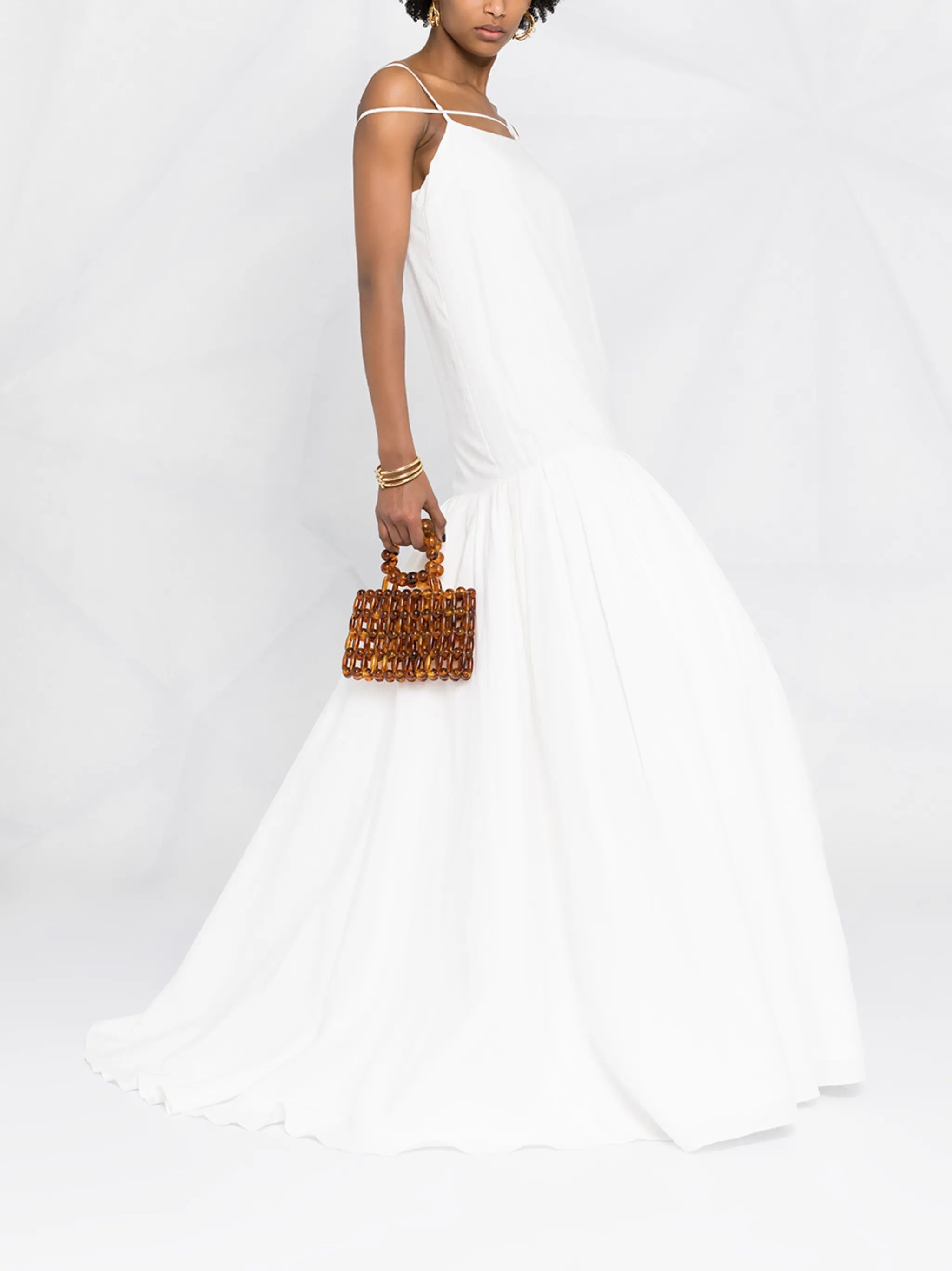spaghetti-strap drop-waist dress