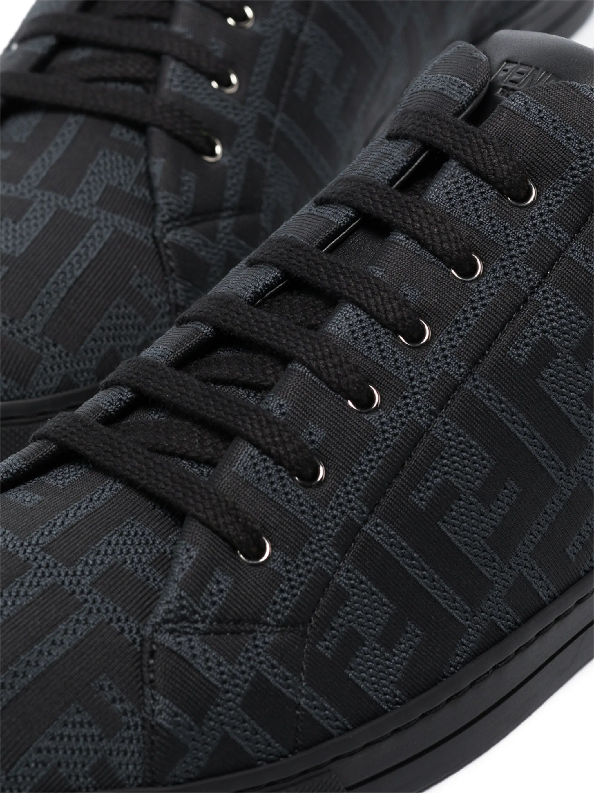 FF monogram-pattern lace-up sneakers