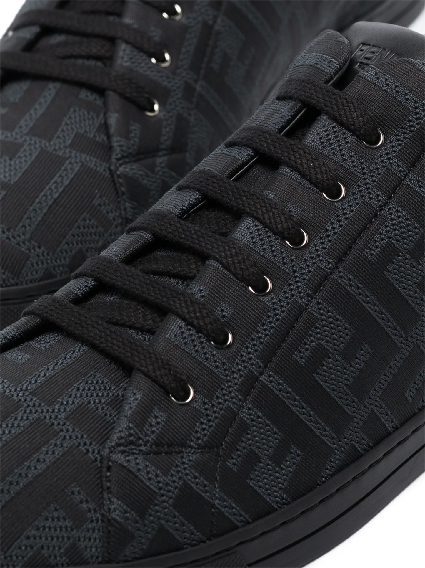 FF monogram-pattern lace-up sneakers