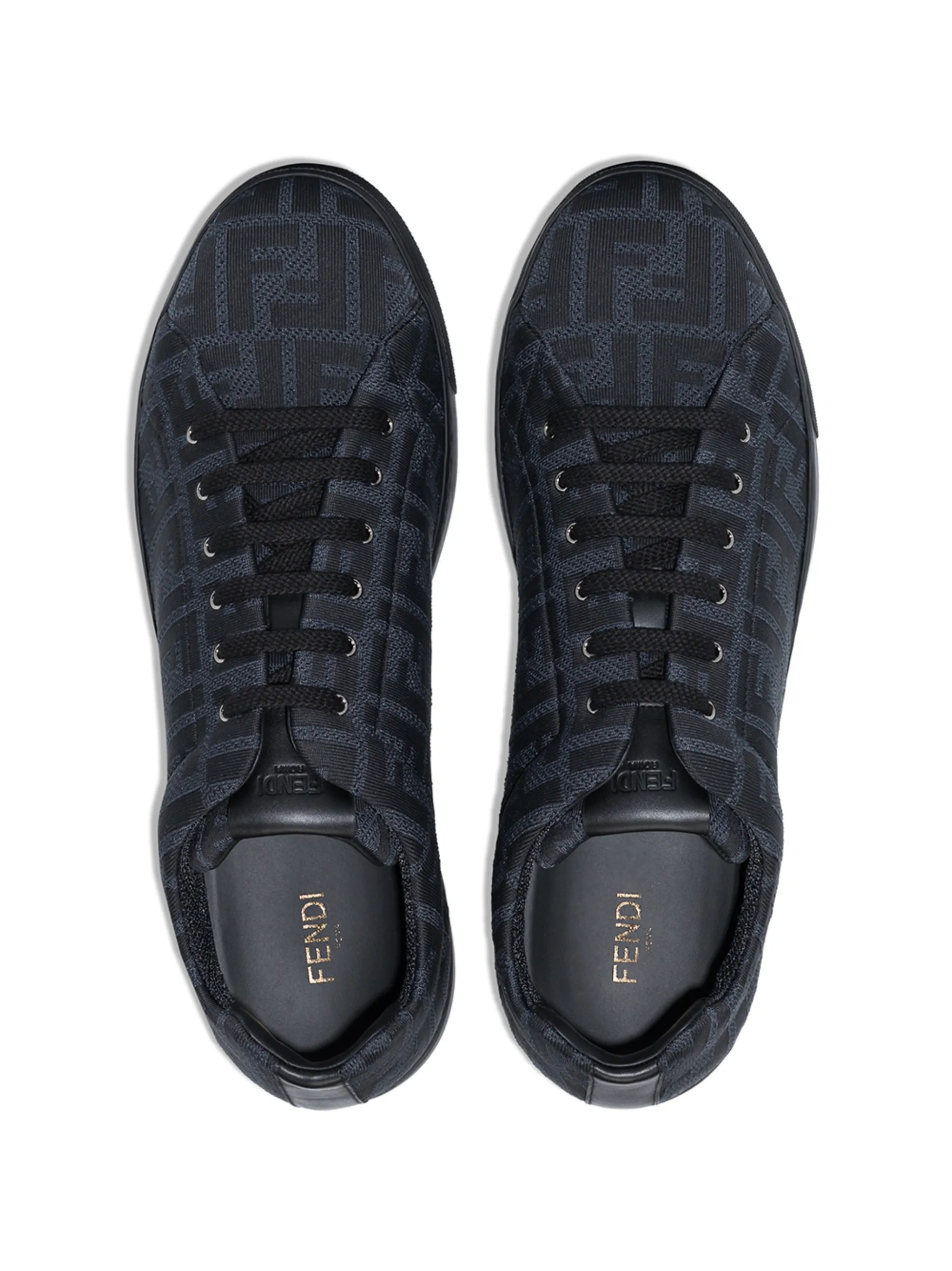 FF monogram-pattern lace-up sneakers