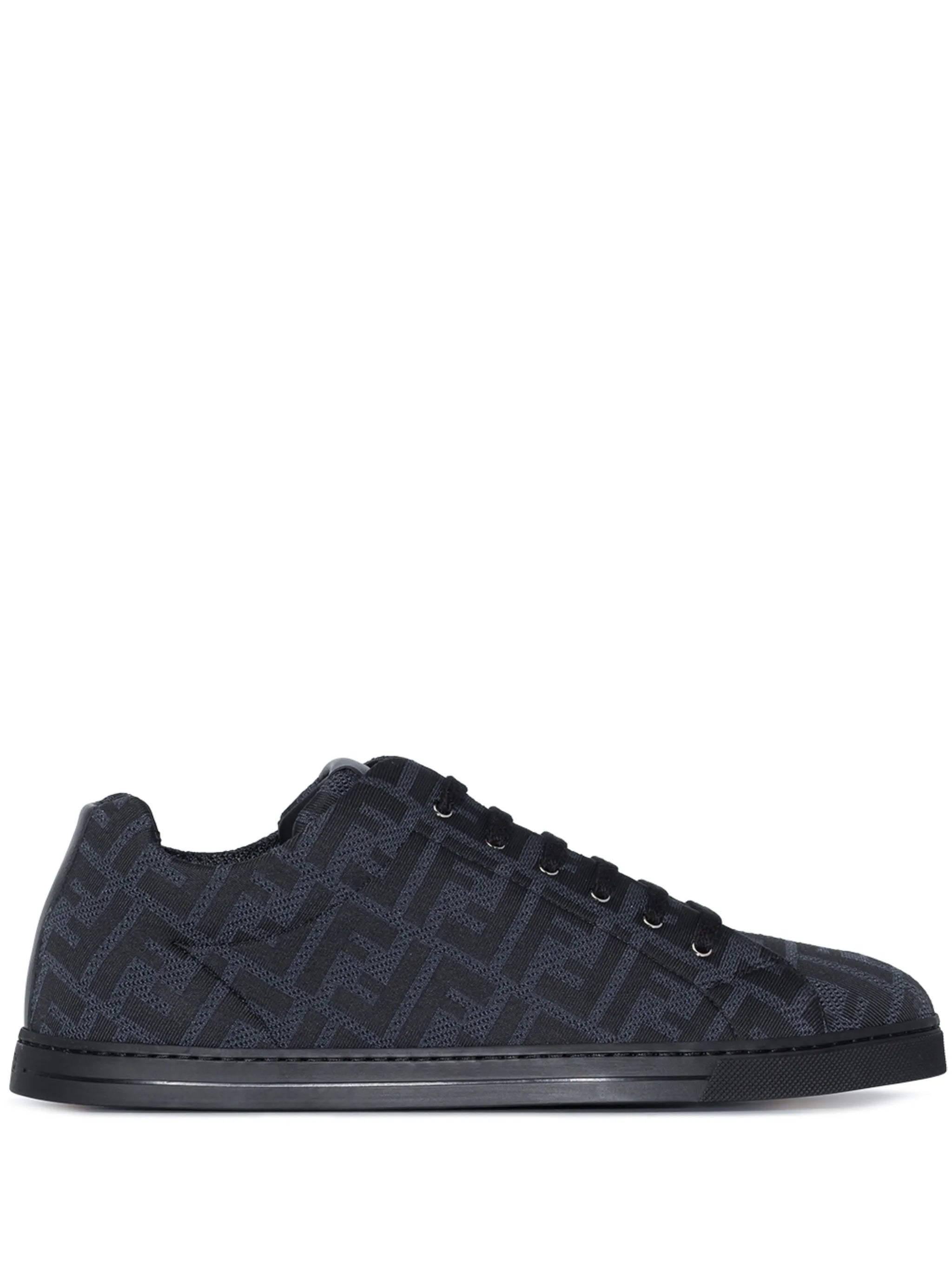 FF monogram-pattern lace-up sneakers