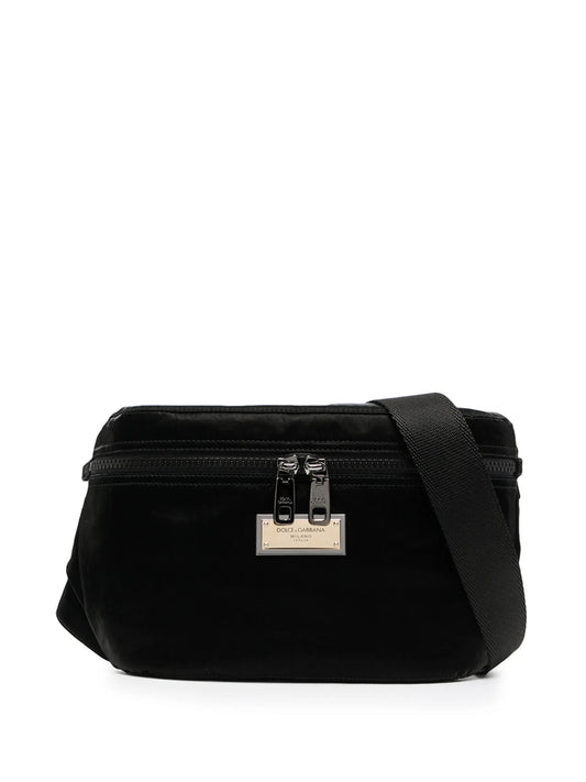 logo-plaque messenger bag