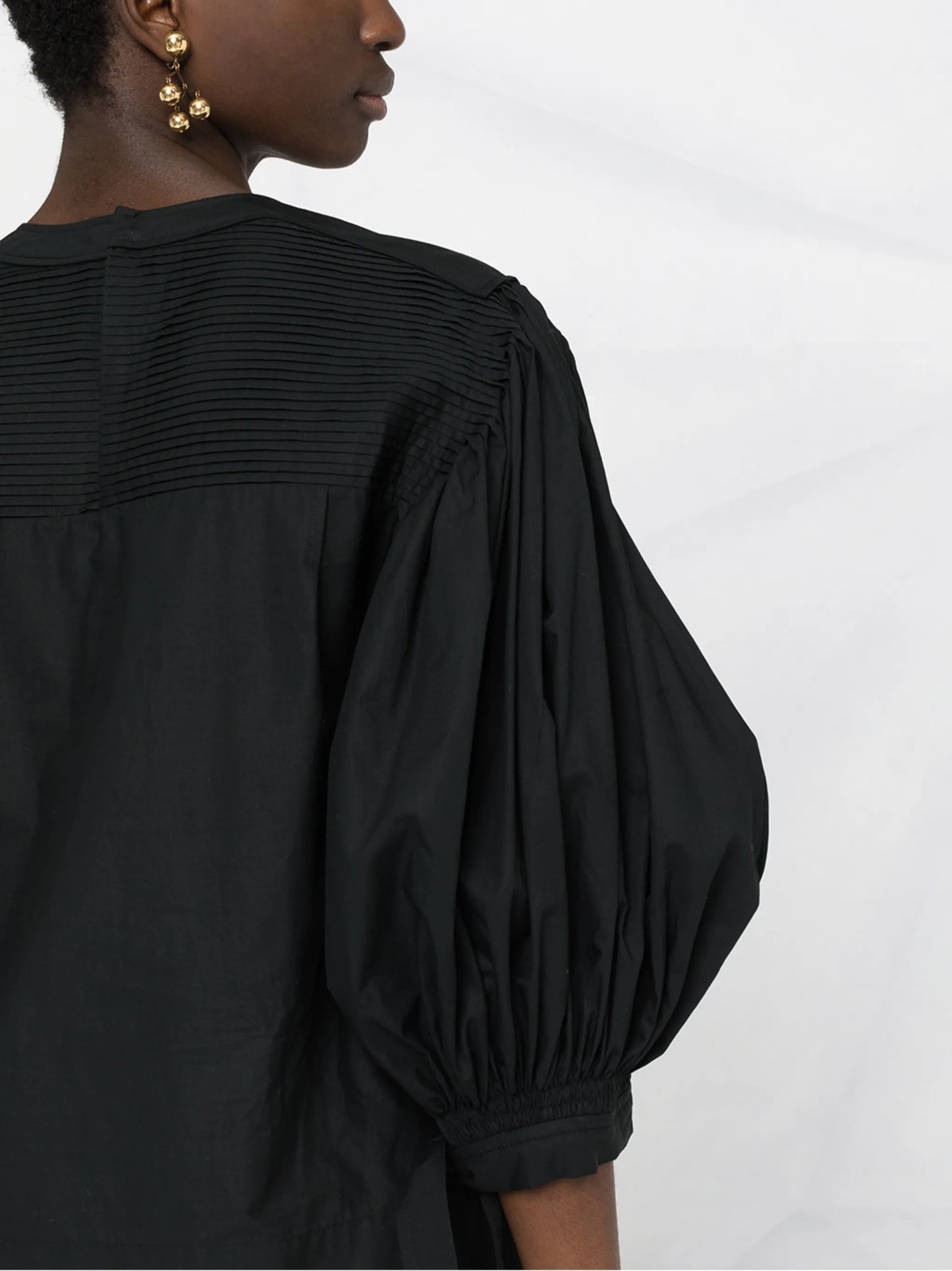 puff-sleeve blouse