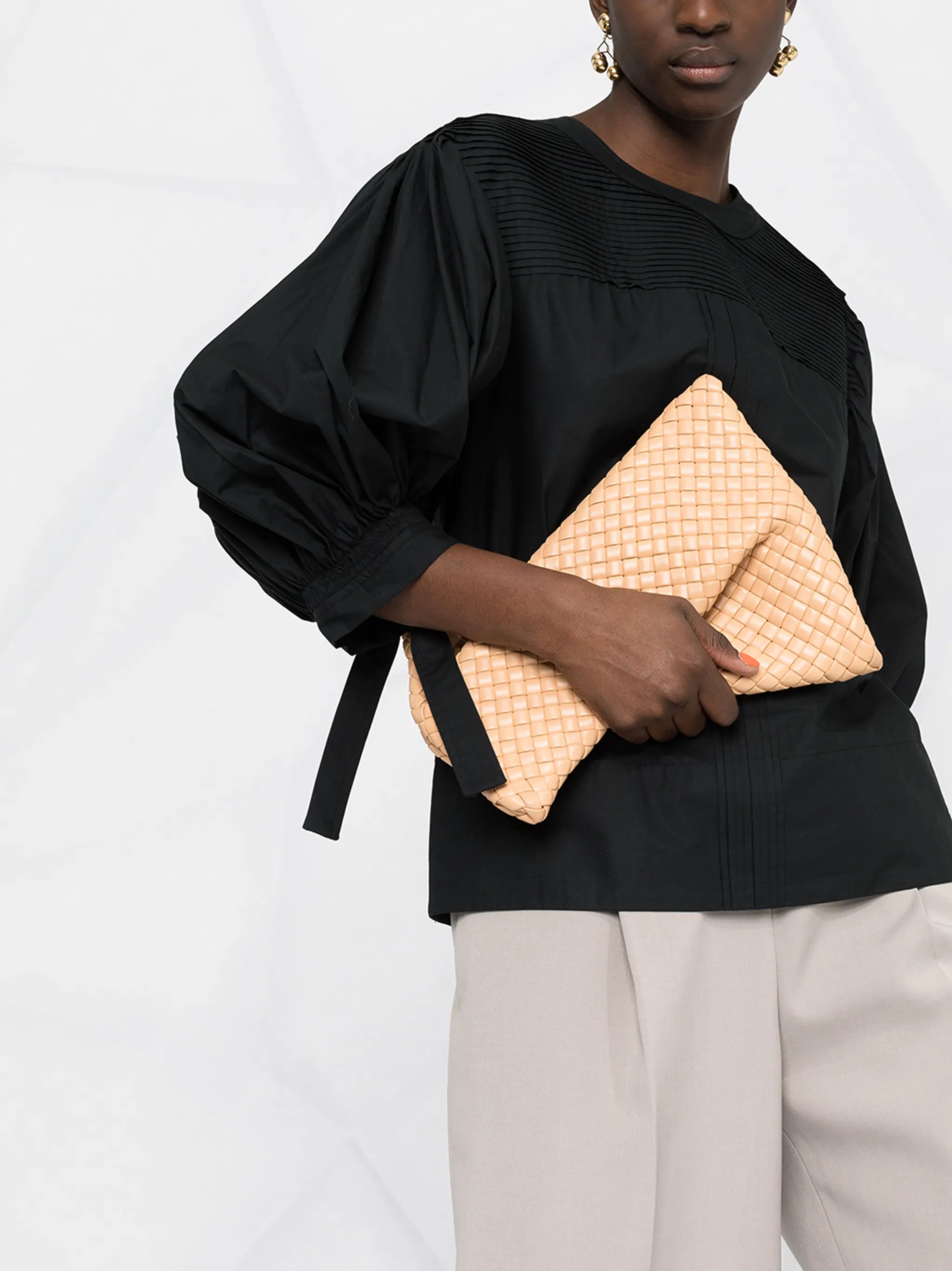 puff-sleeve blouse