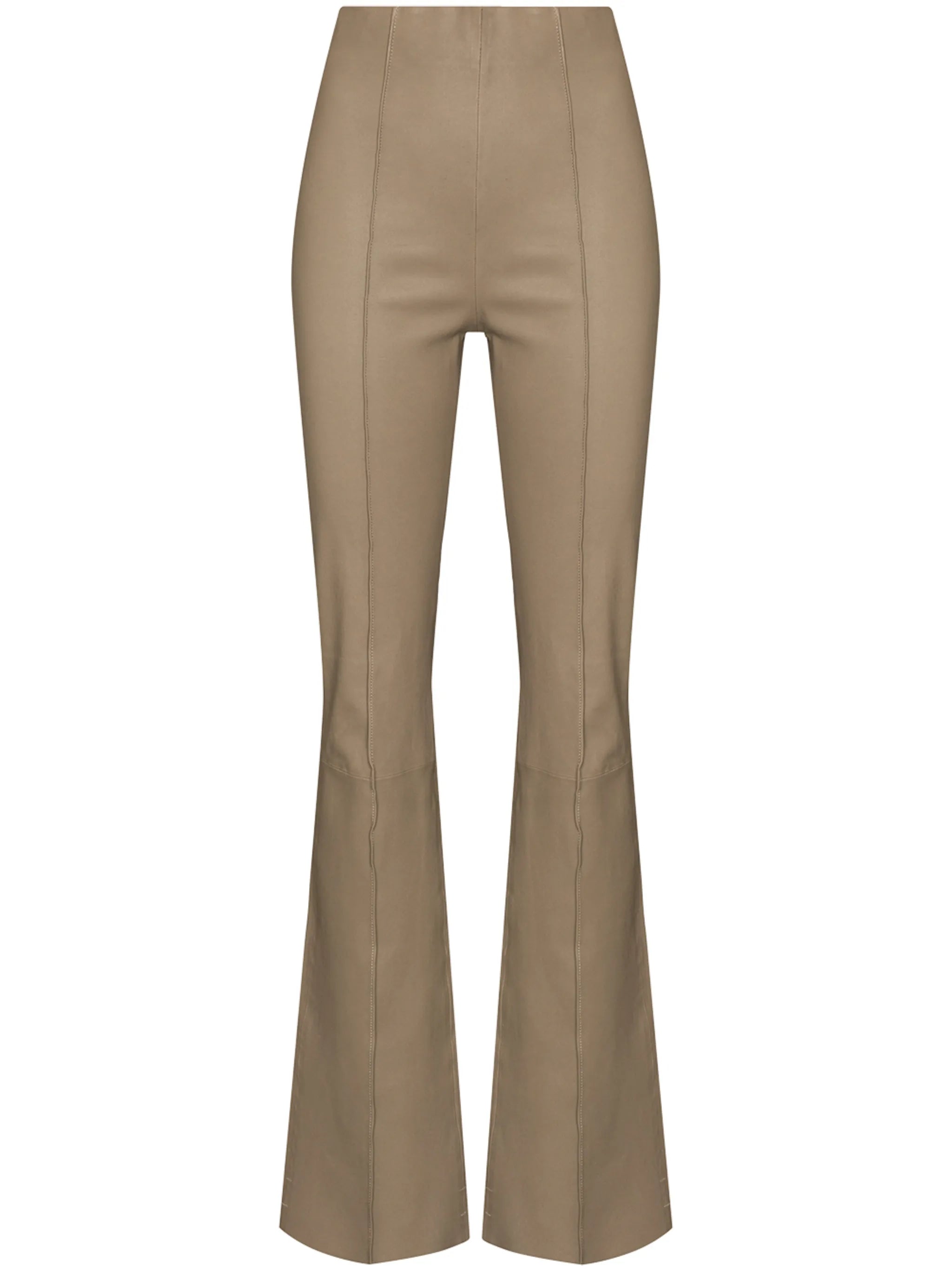 high-rise leather trousers