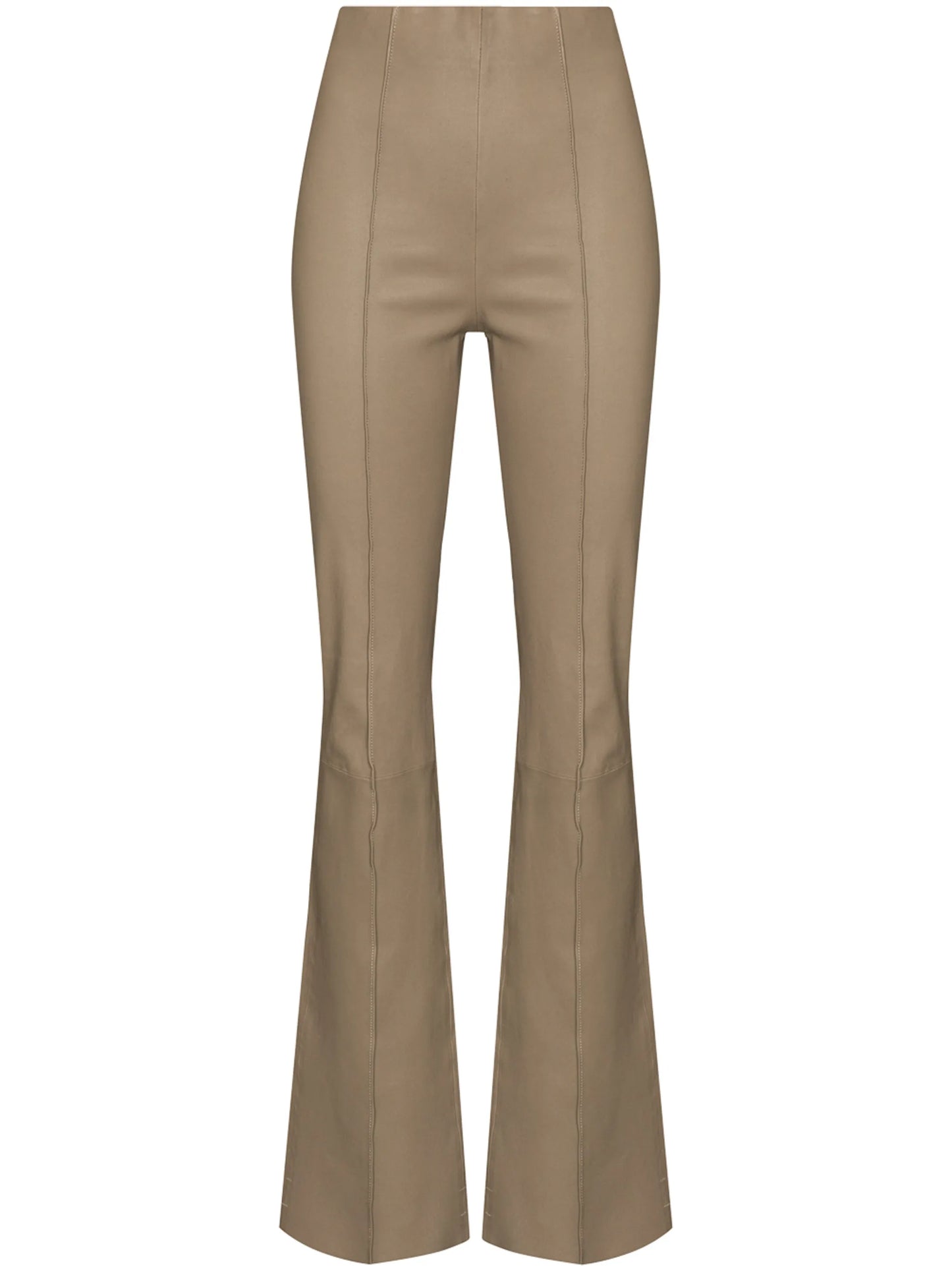 high-rise leather trousers