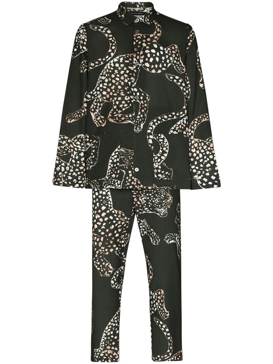 animal print cotton pajama set