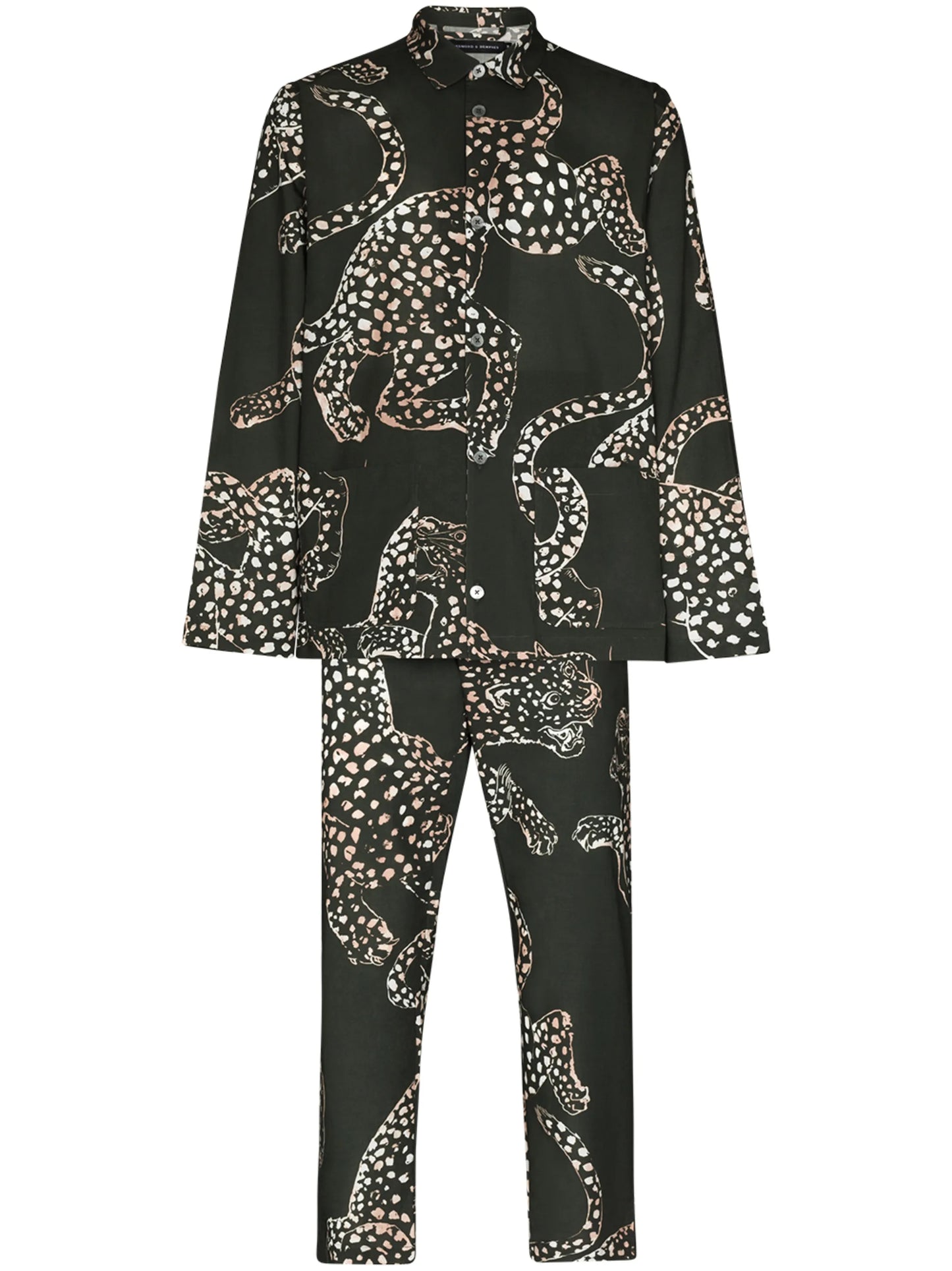 animal print cotton pajama set