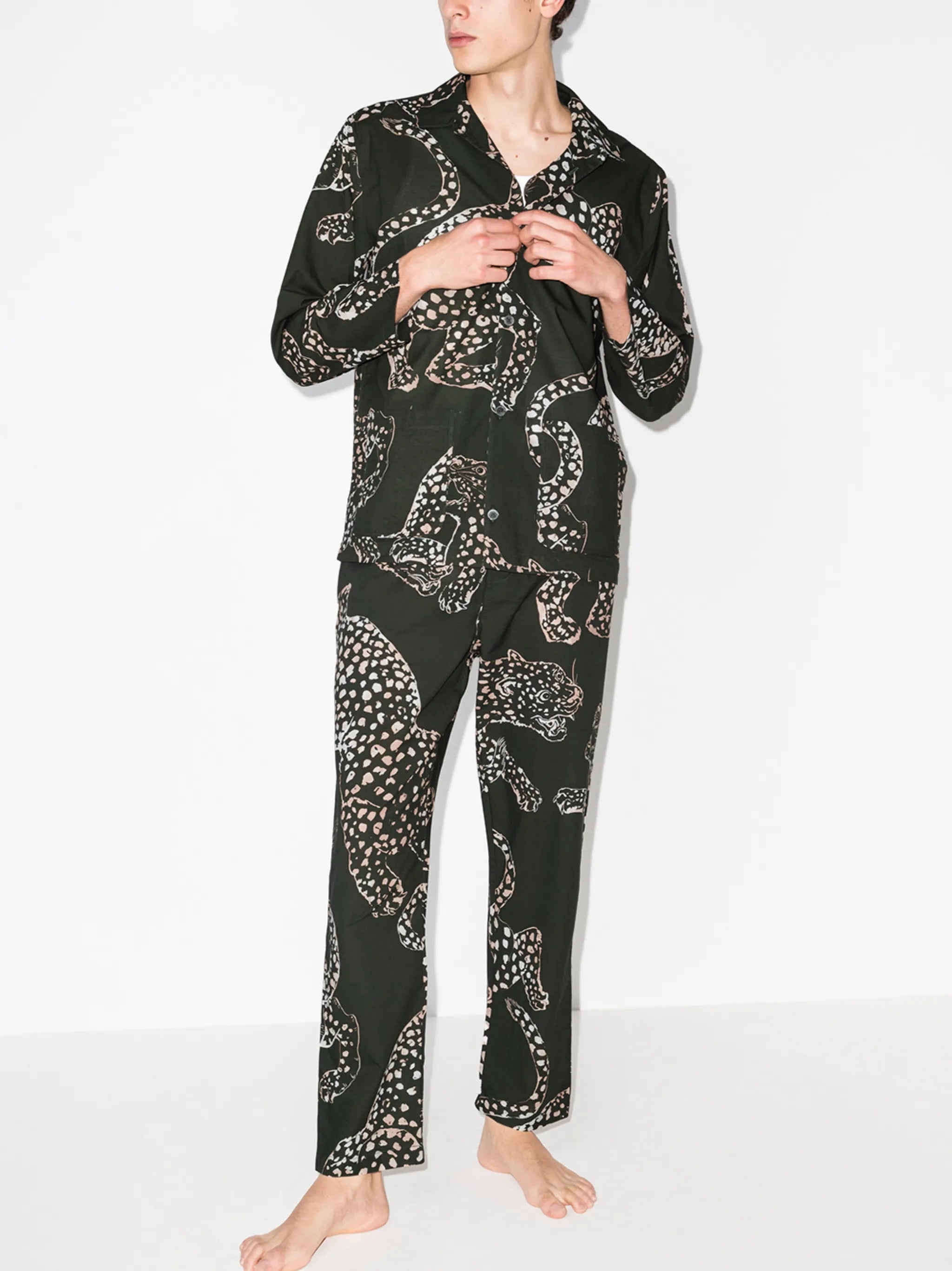 animal print cotton pajama set