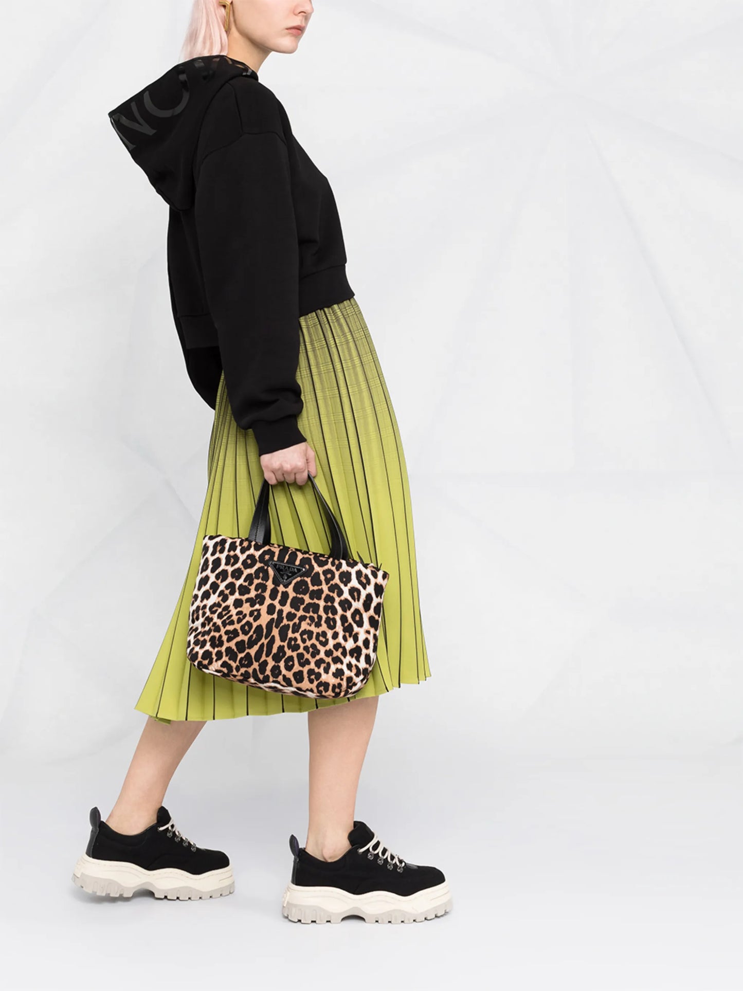cropped logo print hoodie