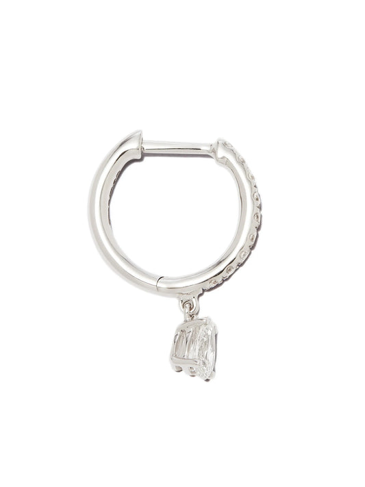 18kt white gold diamond hoop earring
