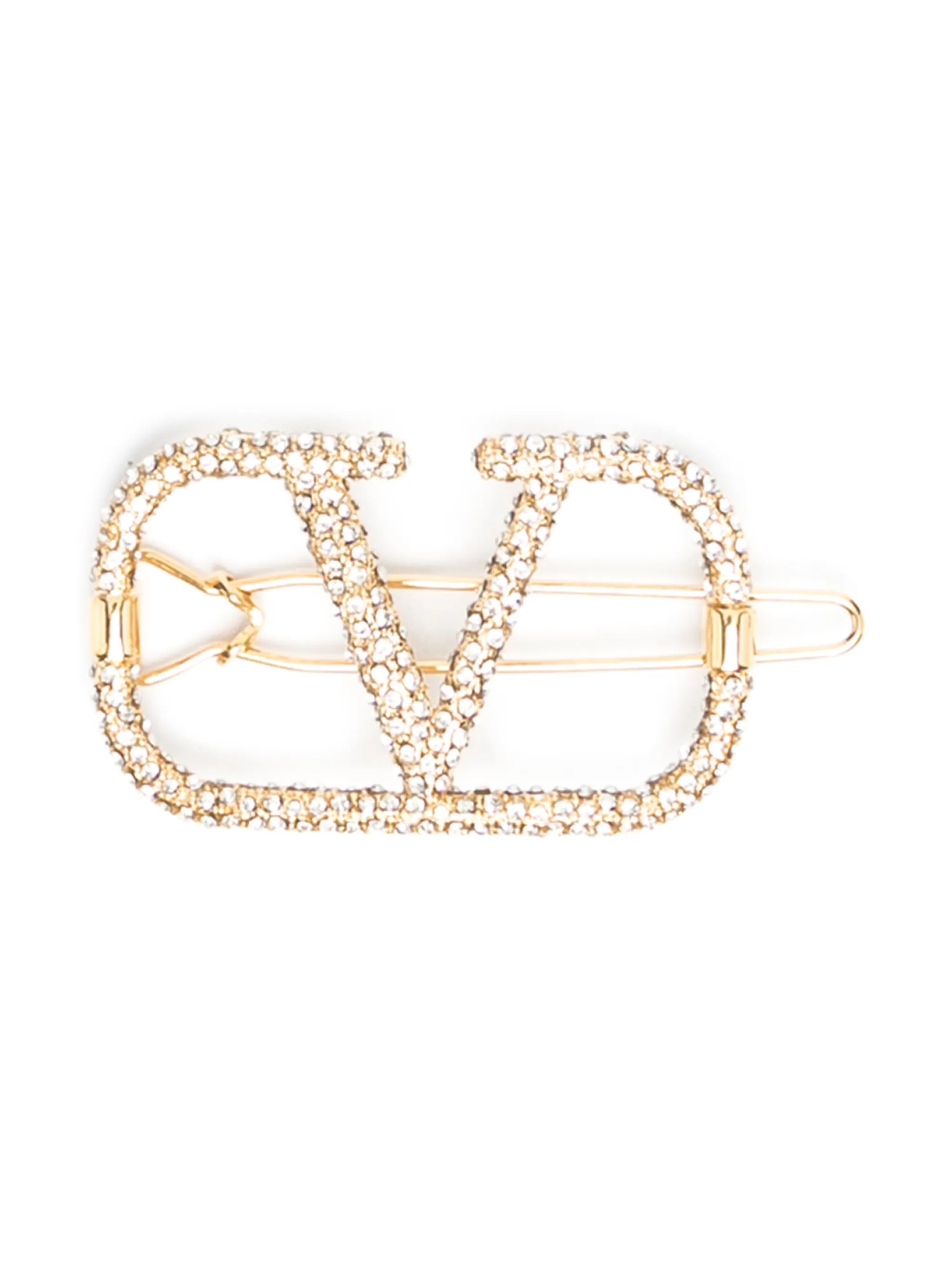 VLogo Signature crystal-embellished hair clip