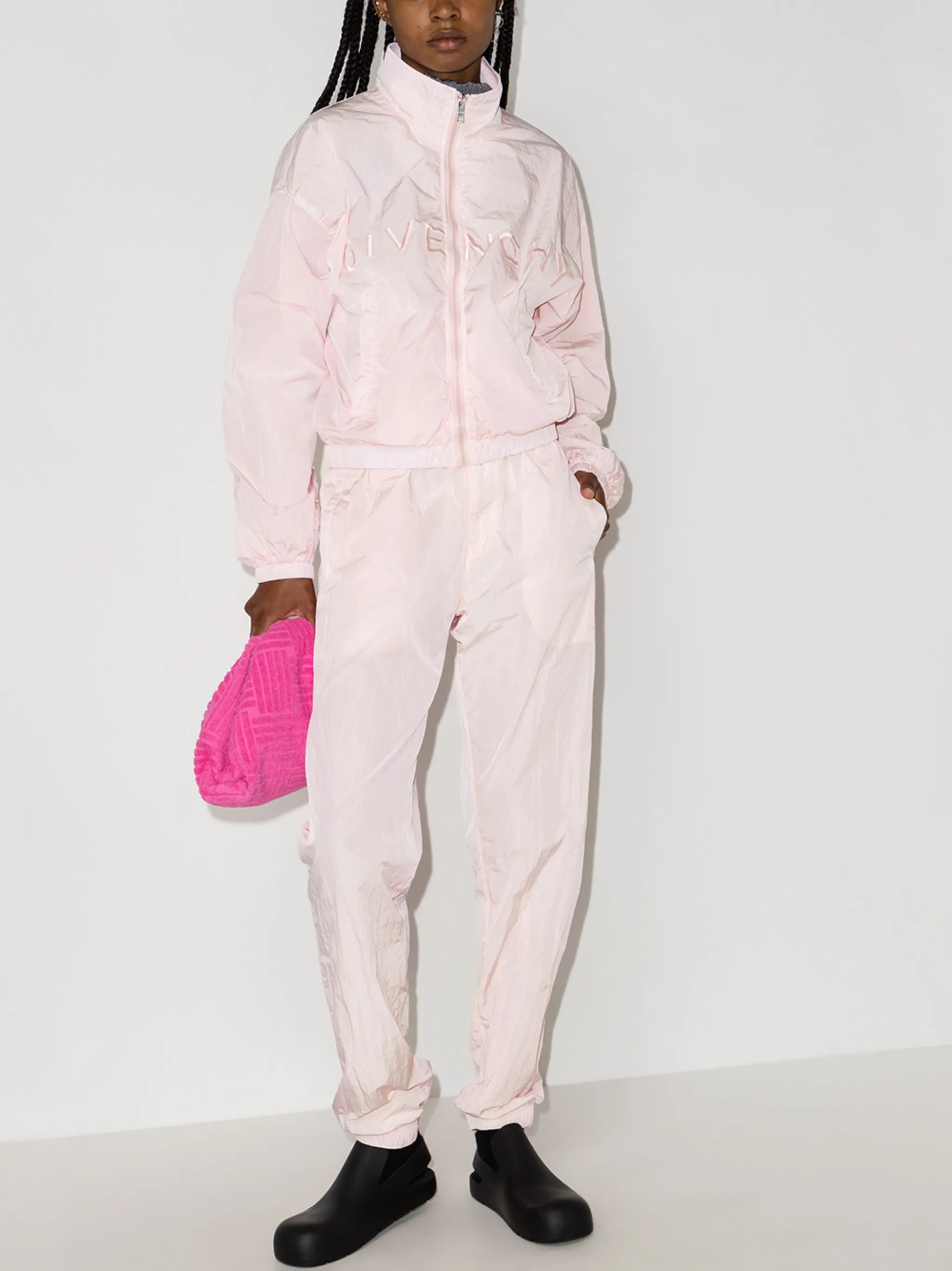 logo-embroidered shell track pants