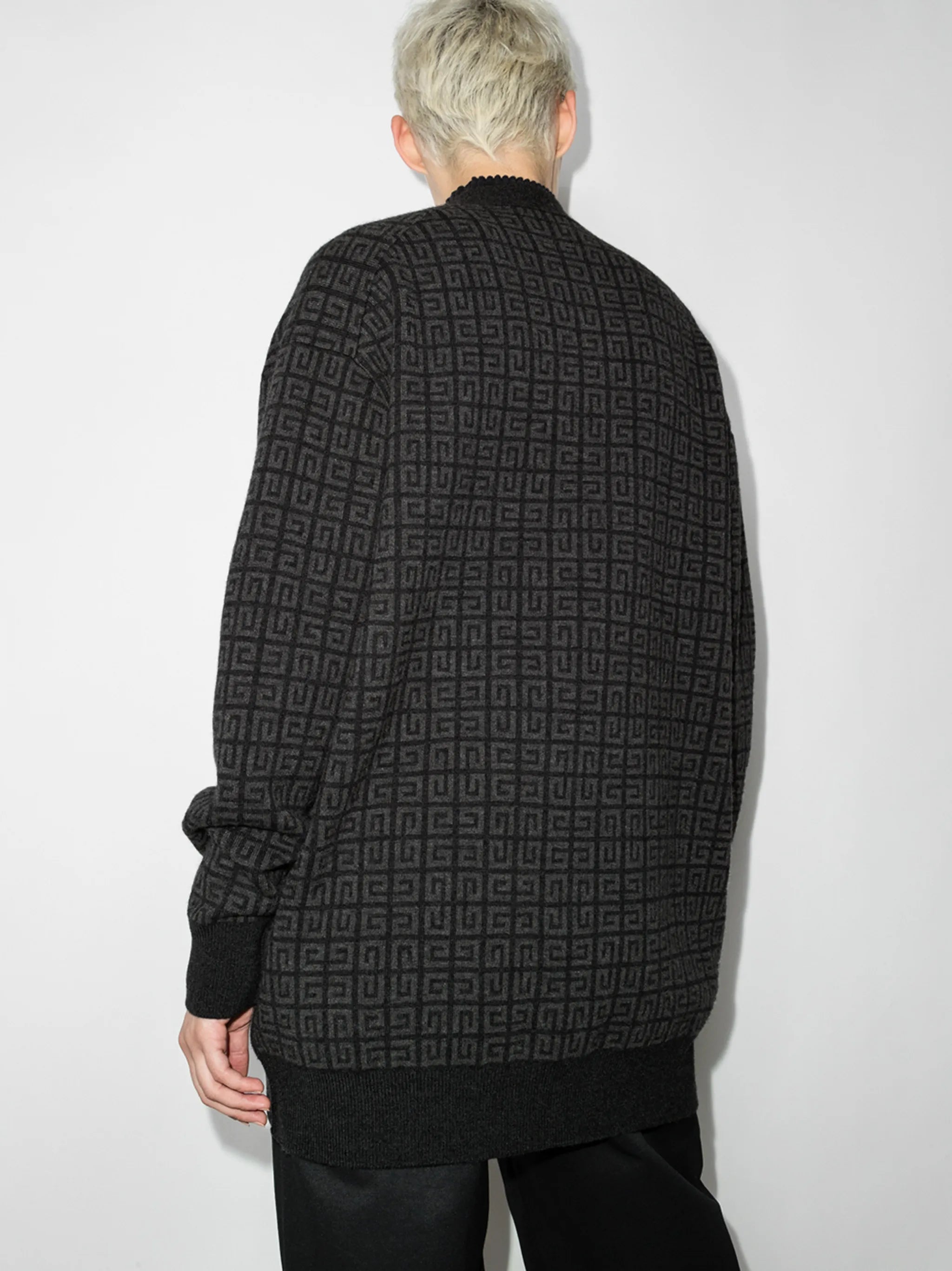 monogram pattern cashmere cardigan