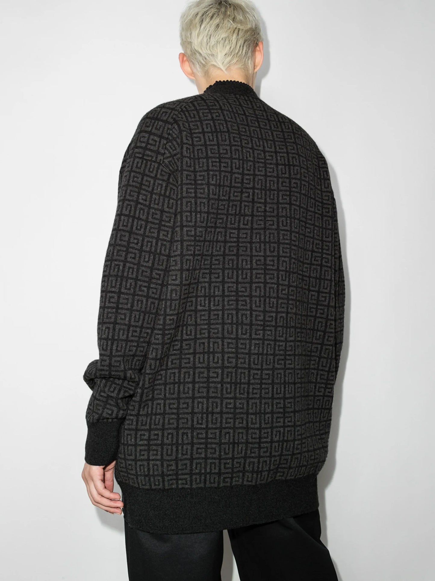 monogram pattern cashmere cardigan