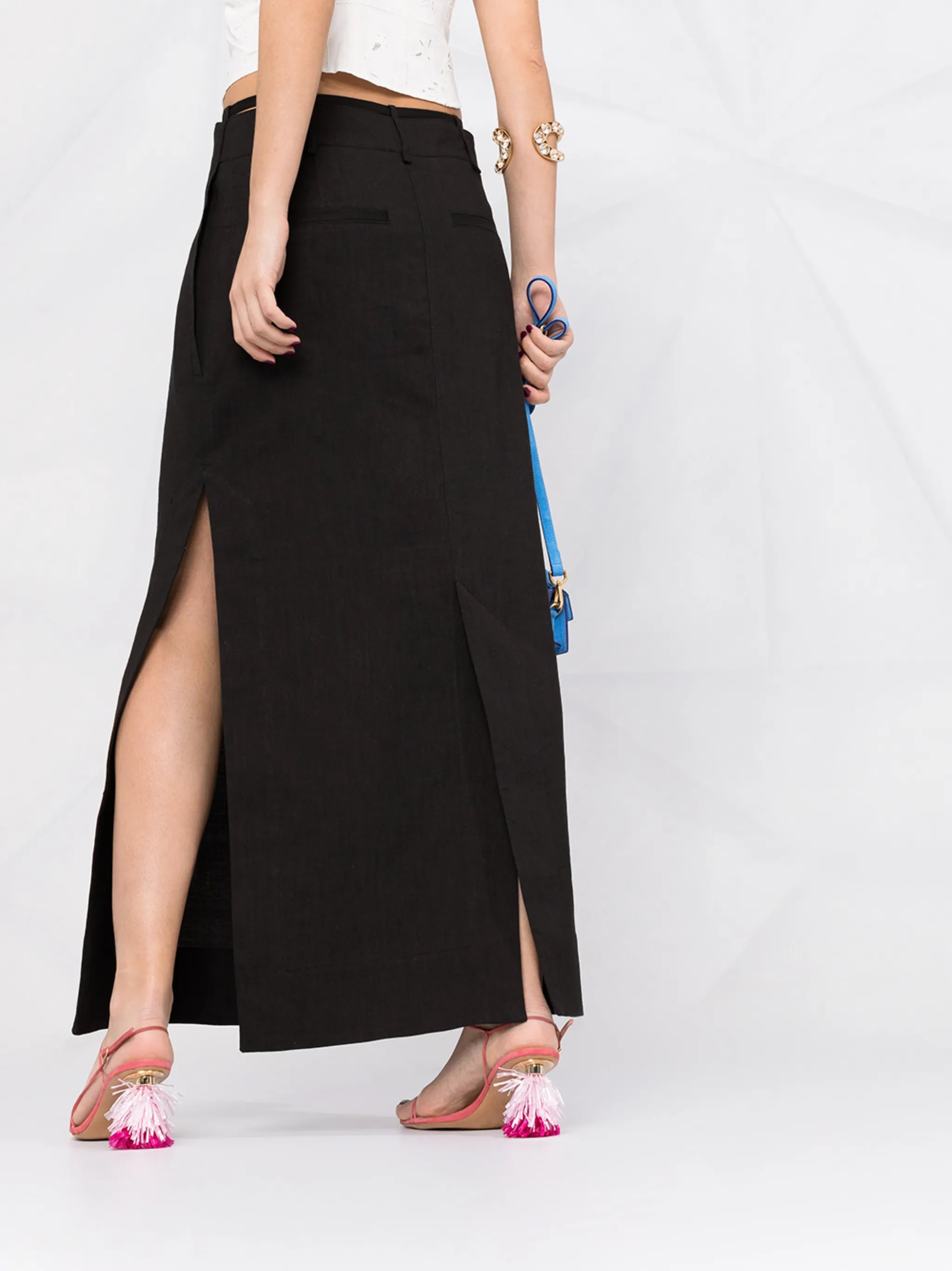 thong-strap maxi skirt