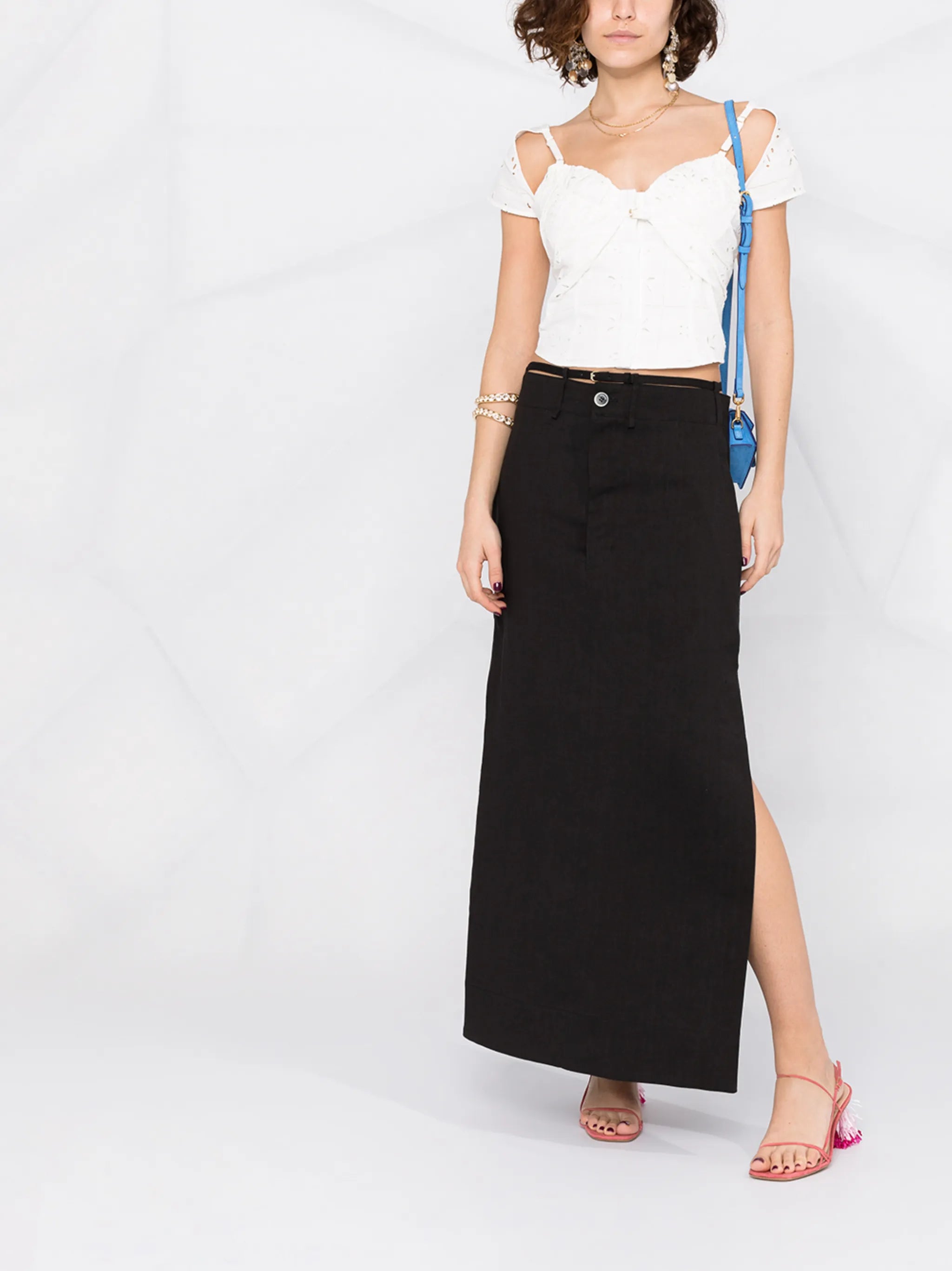 thong-strap maxi skirt