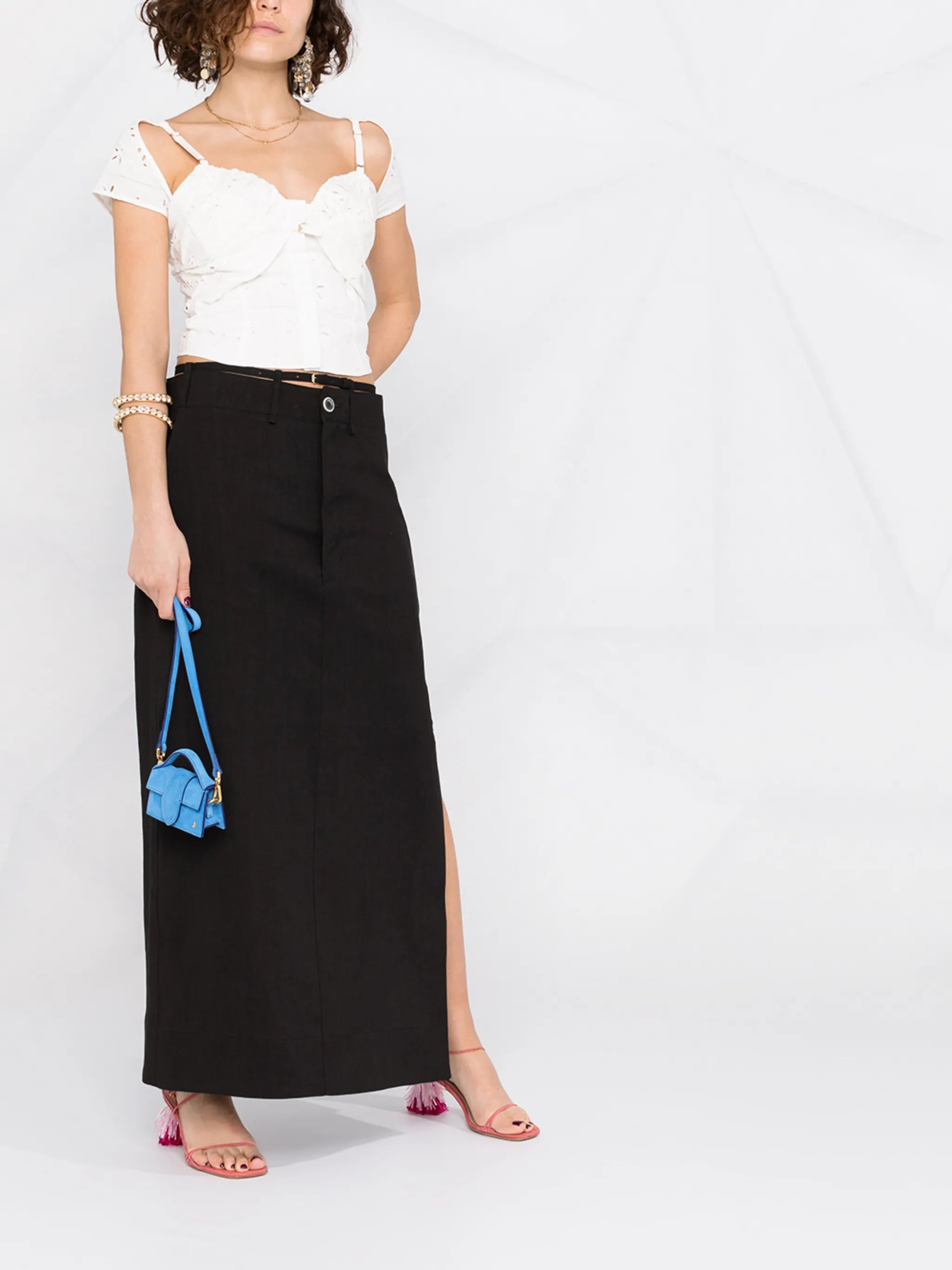 thong-strap maxi skirt