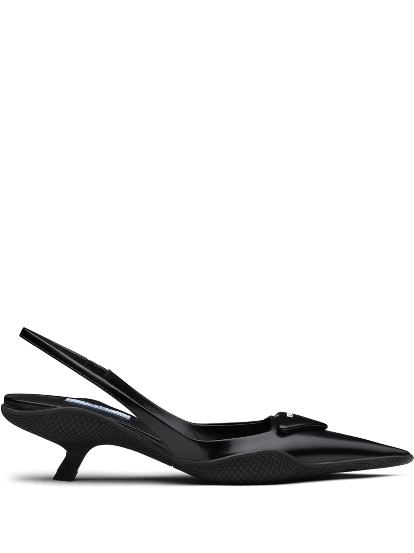 triangle patch slingback pumps