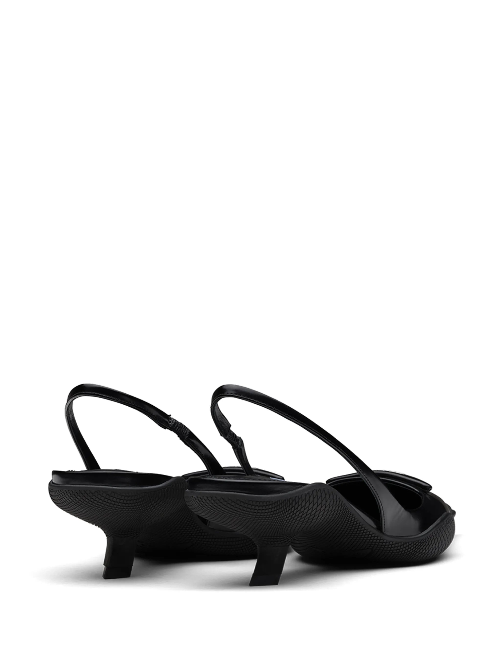 triangle patch slingback pumps