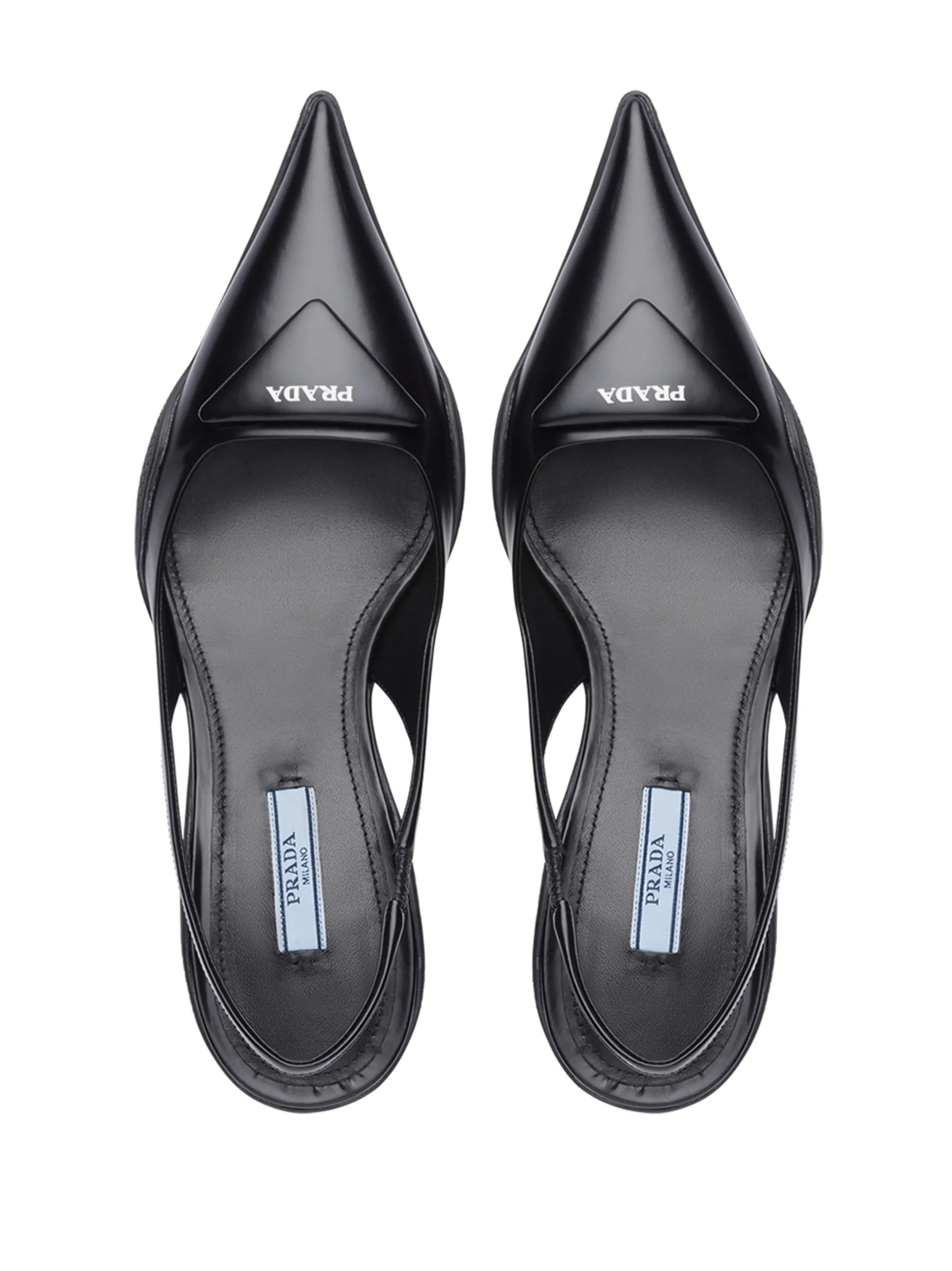 triangle patch slingback pumps