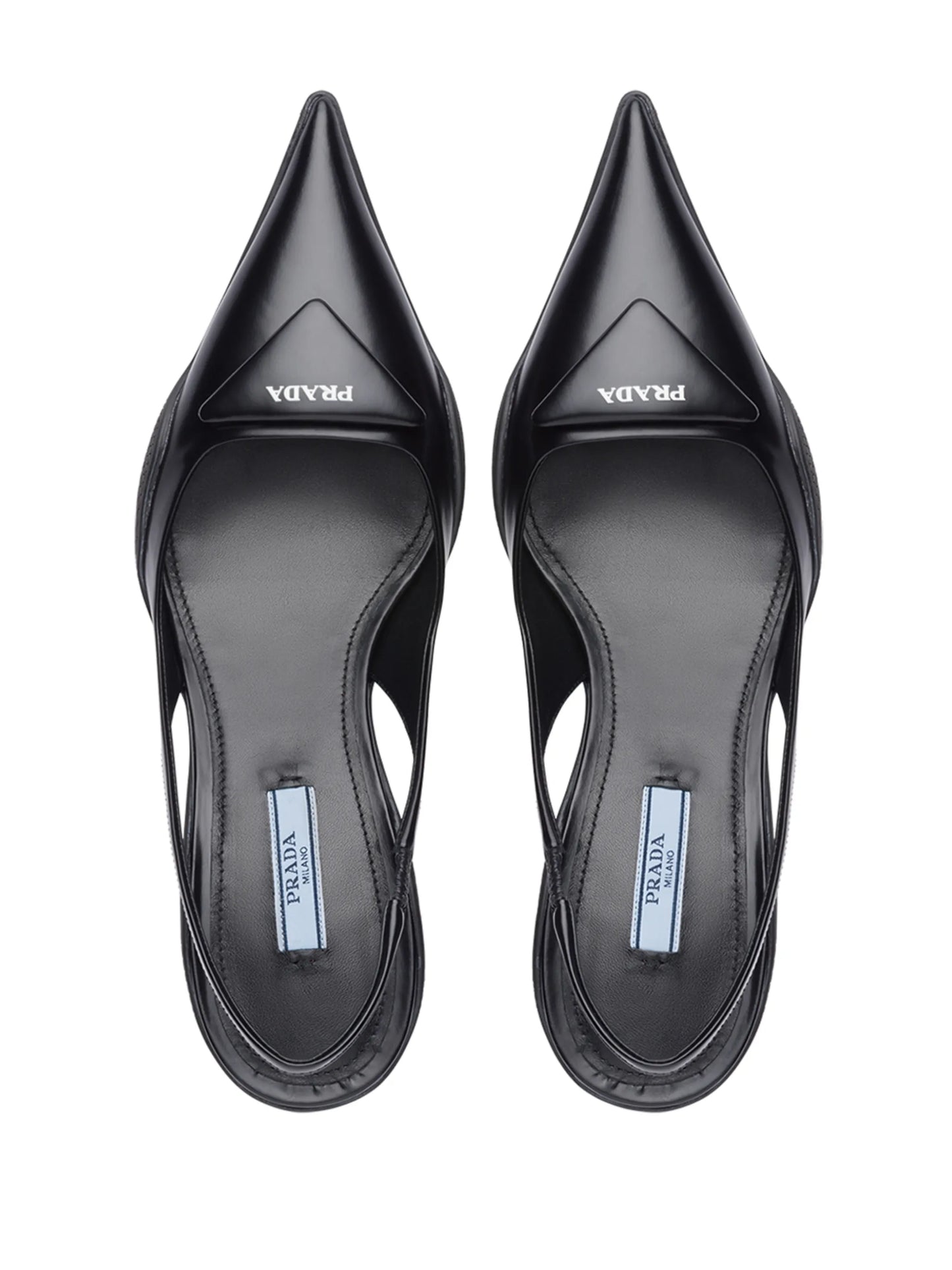 triangle patch slingback pumps
