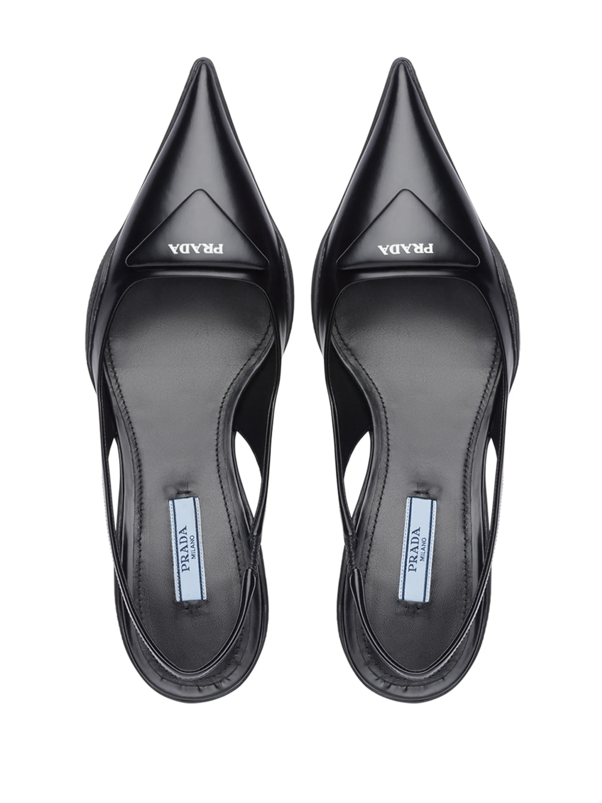 triangle patch slingback pumps