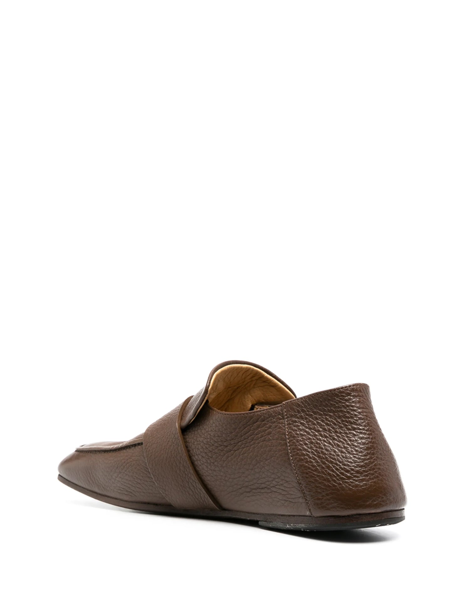 square-toe leather loafers