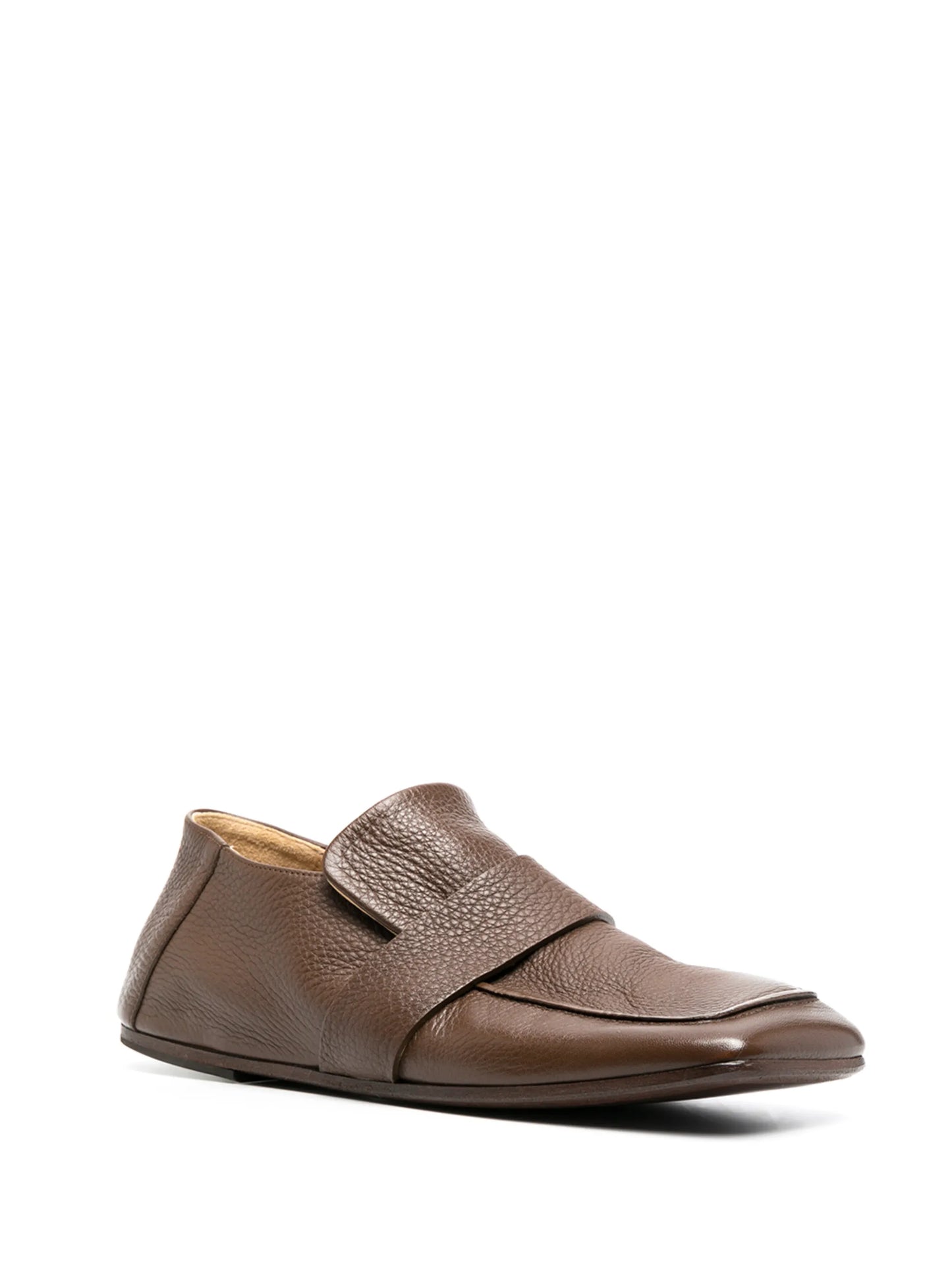 square-toe leather loafers
