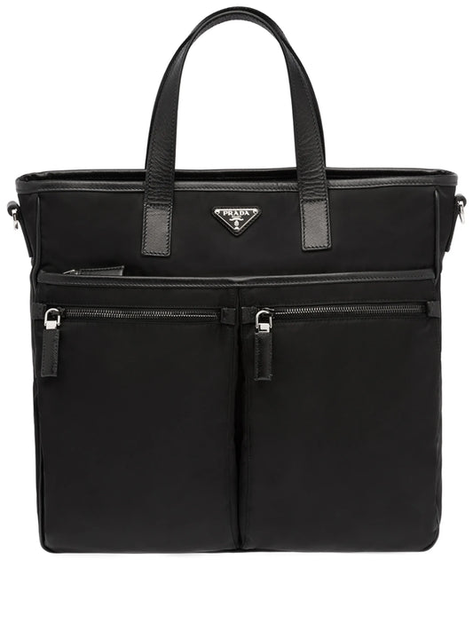 multi-pocket logo tote bag