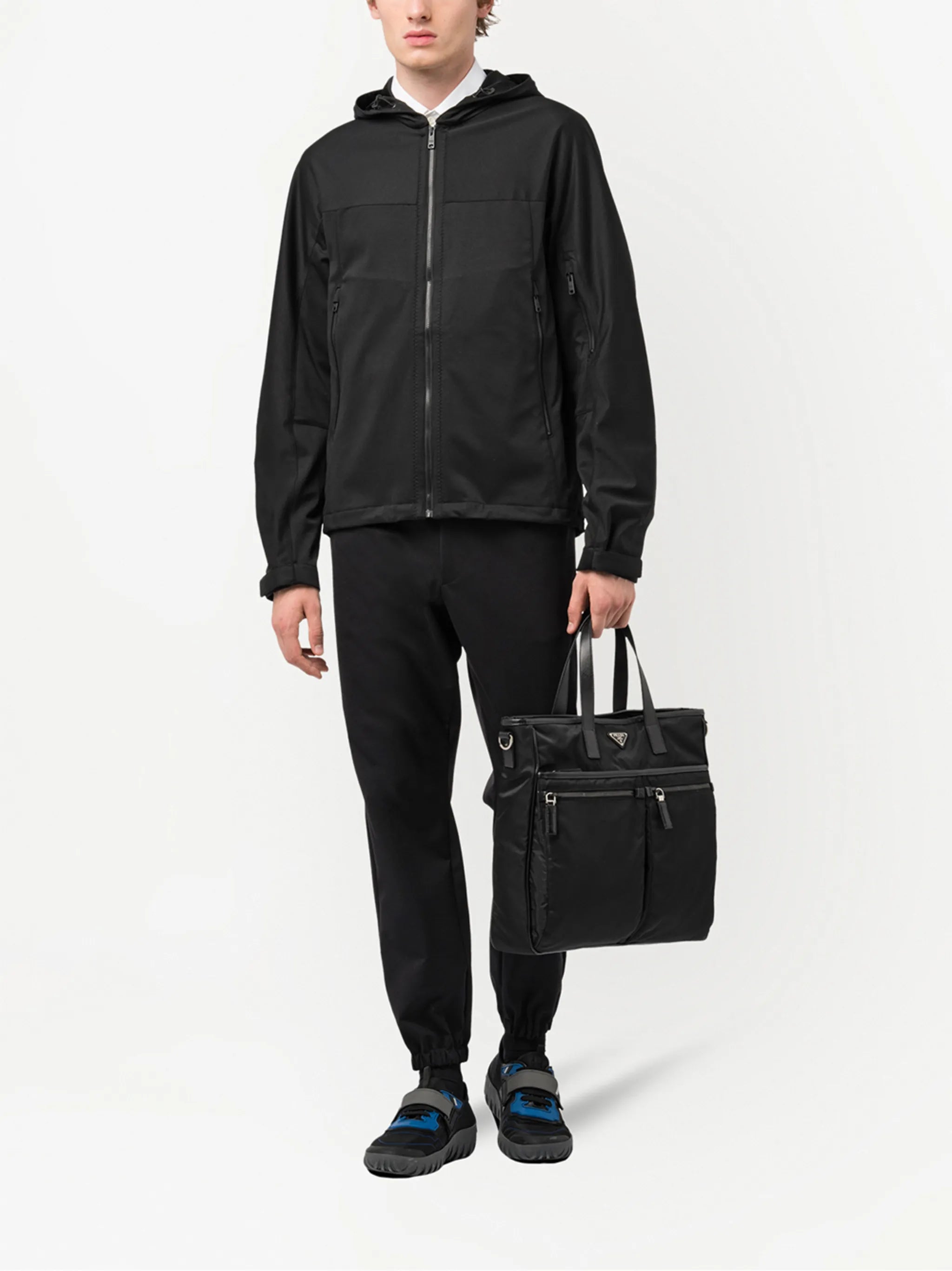 multi-pocket logo tote bag