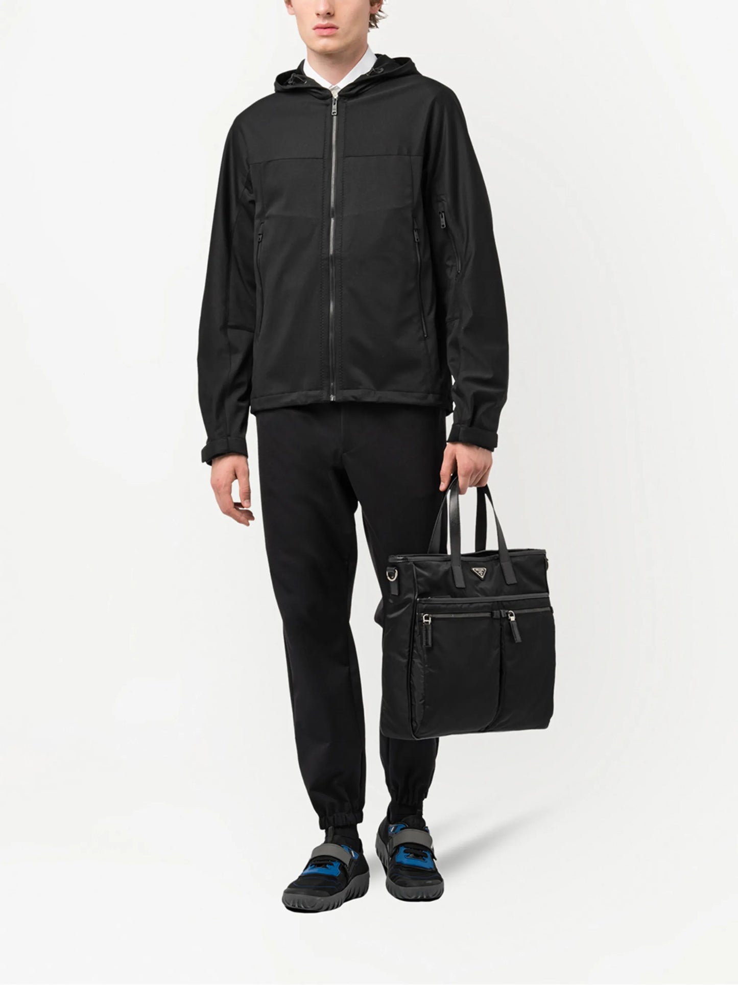 multi-pocket logo tote bag