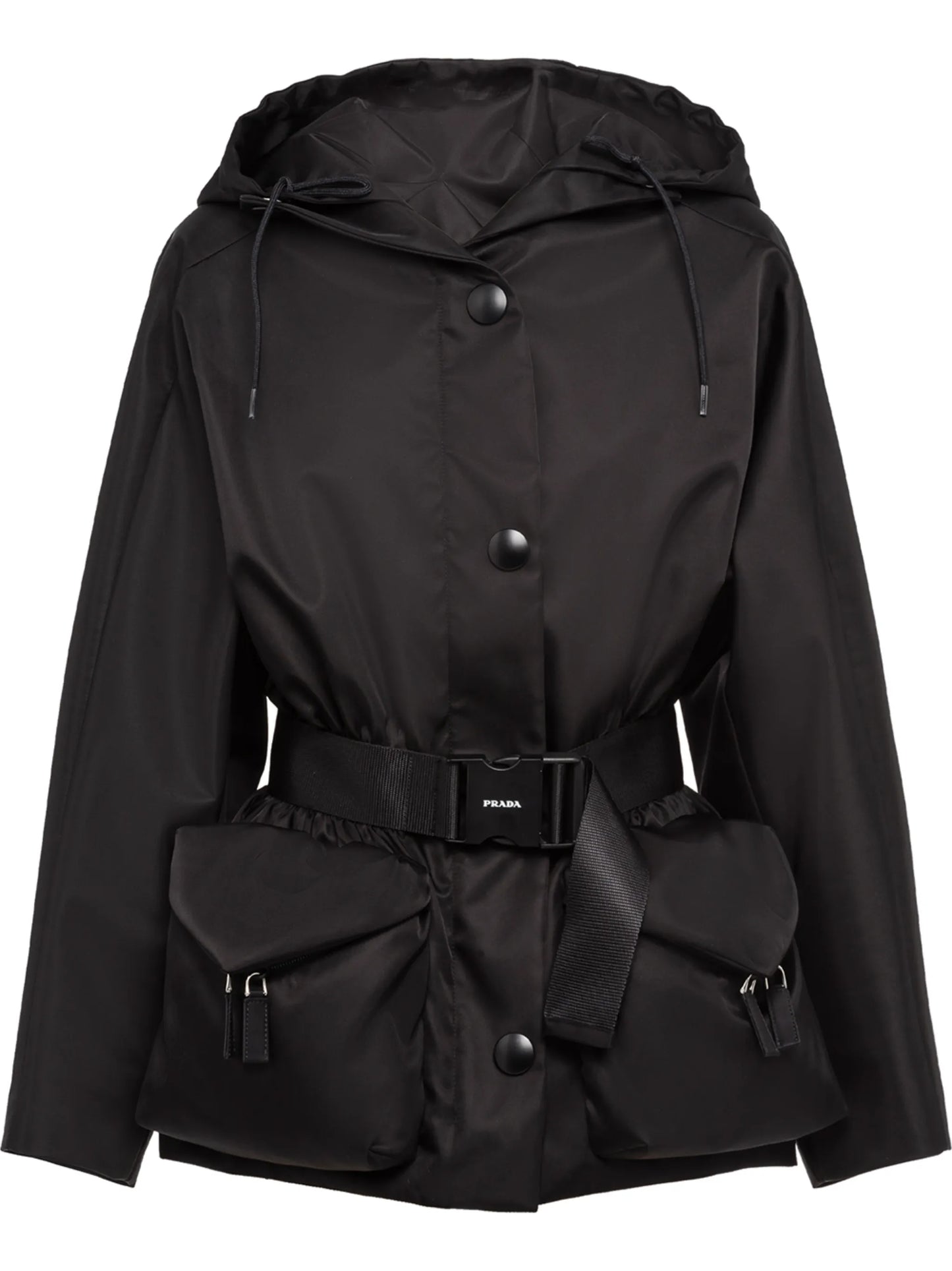 re-nylon gabardine belted jacket