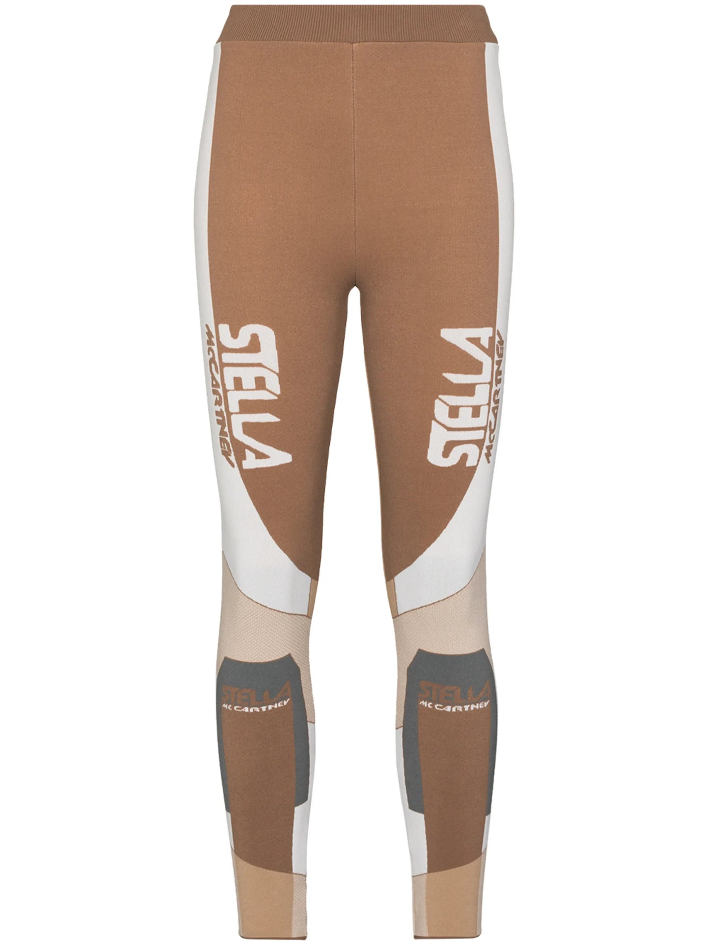 intarsia-knit panelled leggings