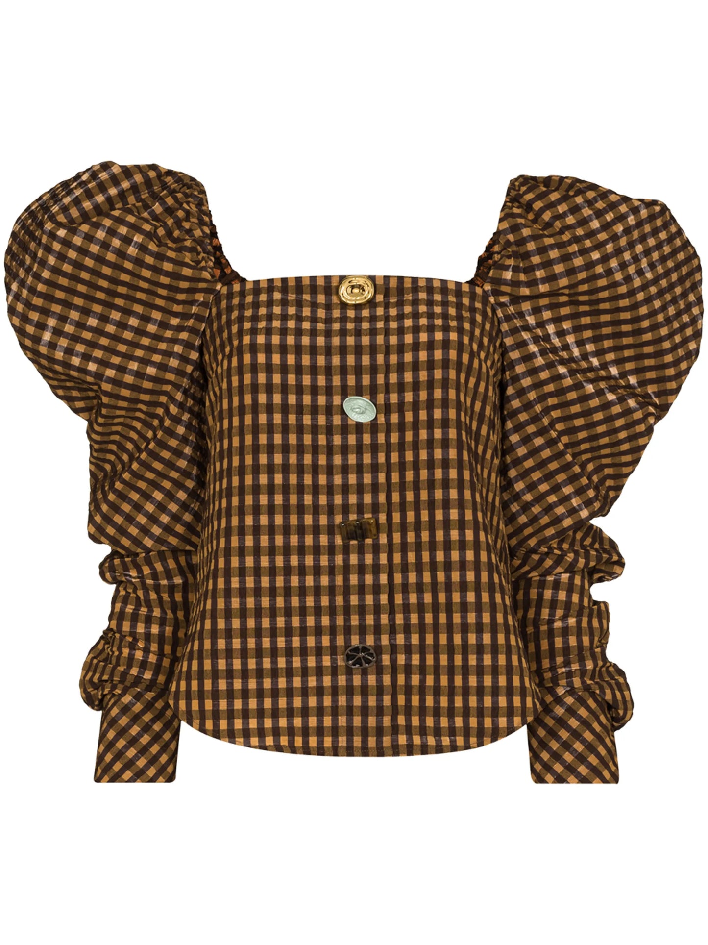 Maya seersucker checked blouse