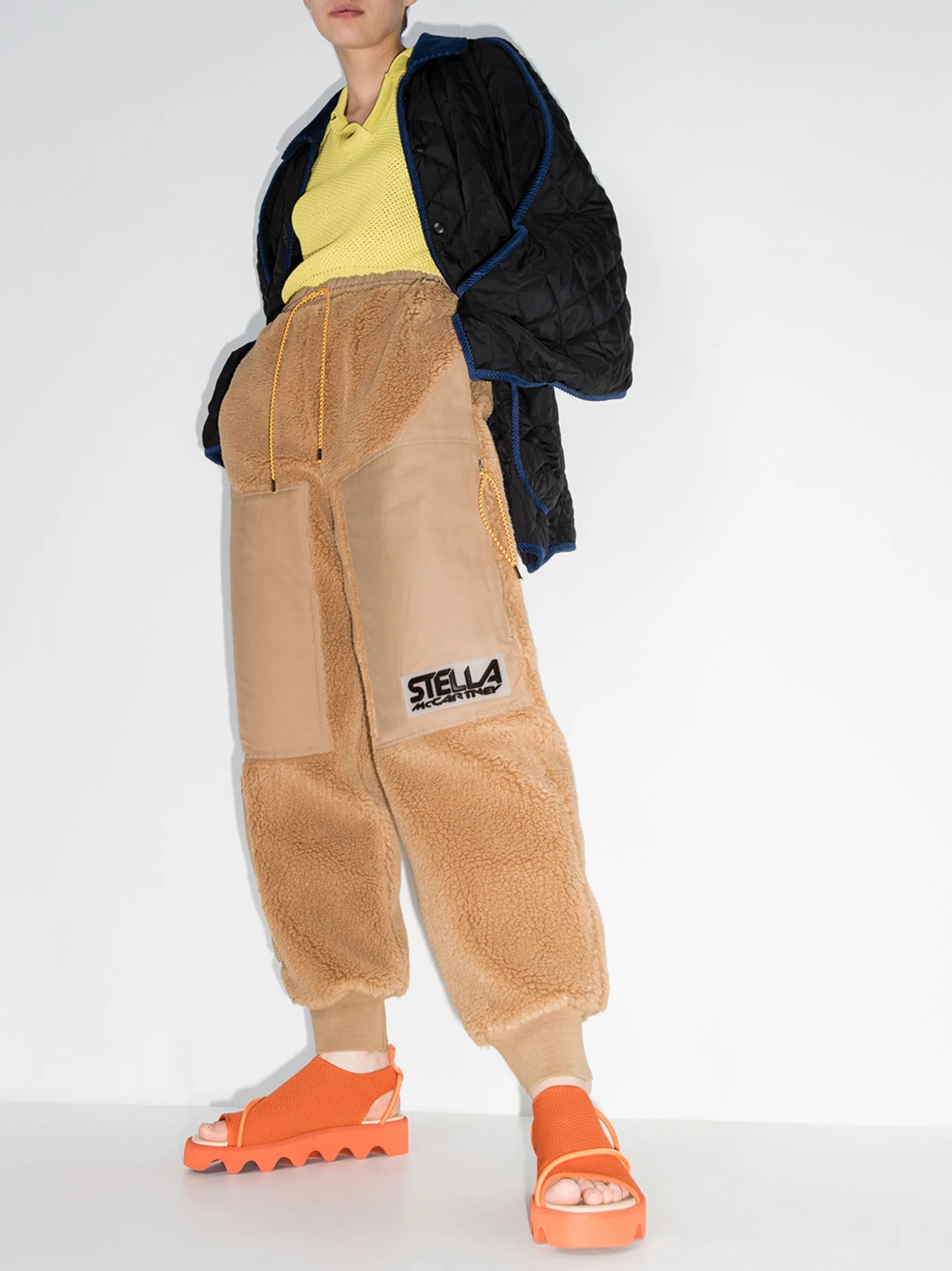 Kara faux-shearling track pants