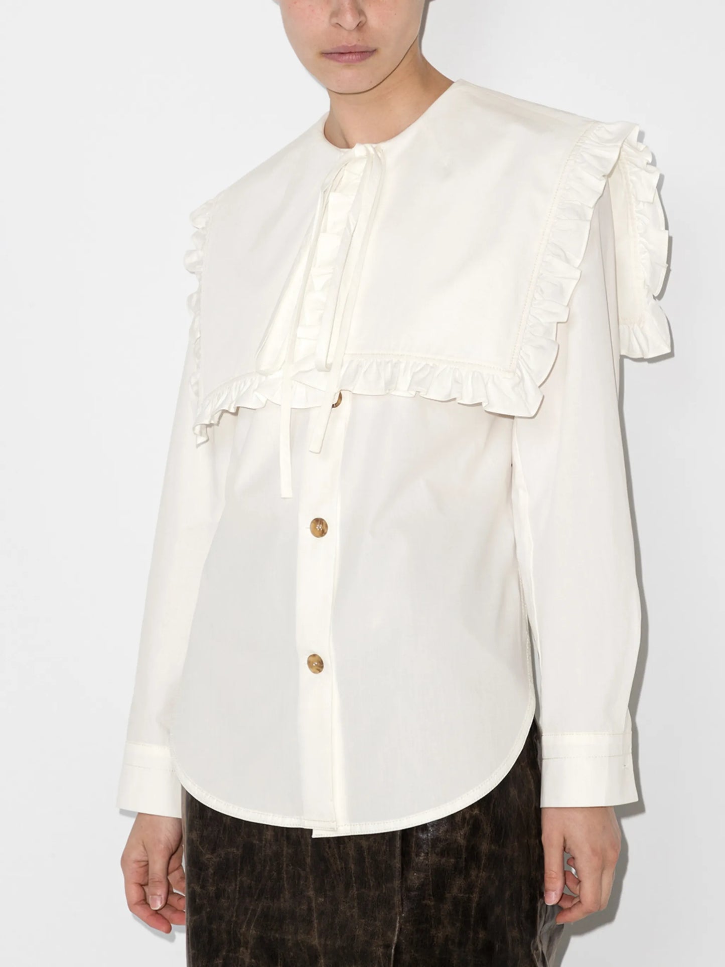 Tate frill-collar shirt