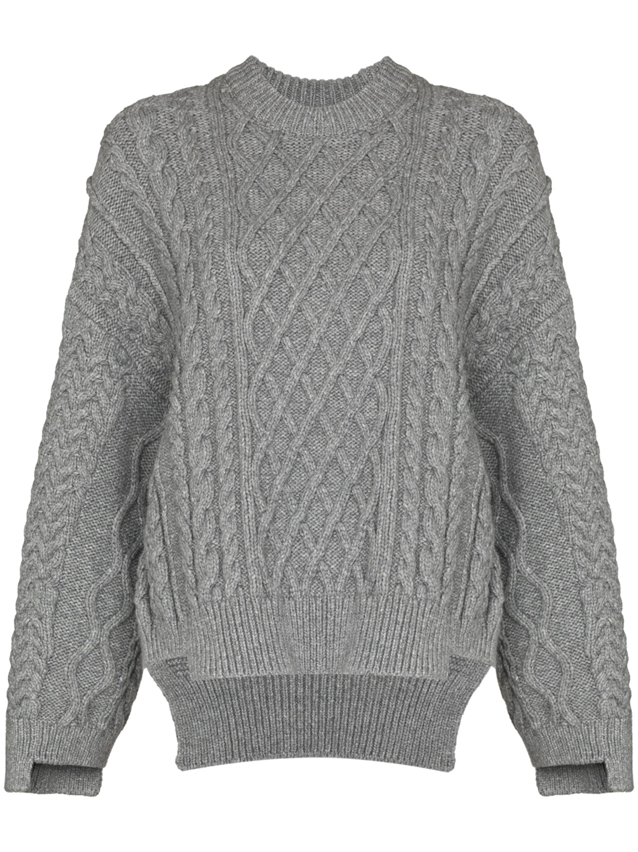 Aran stitch oversized jumper