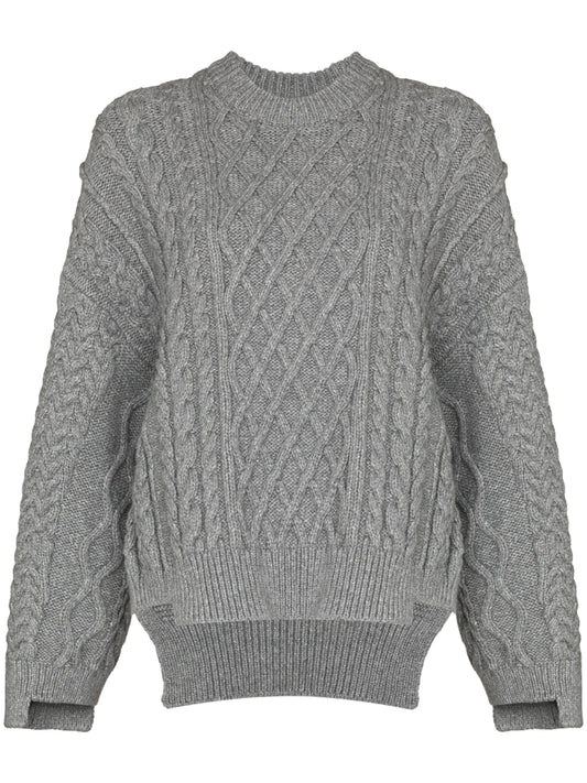 Aran stitch oversized jumper