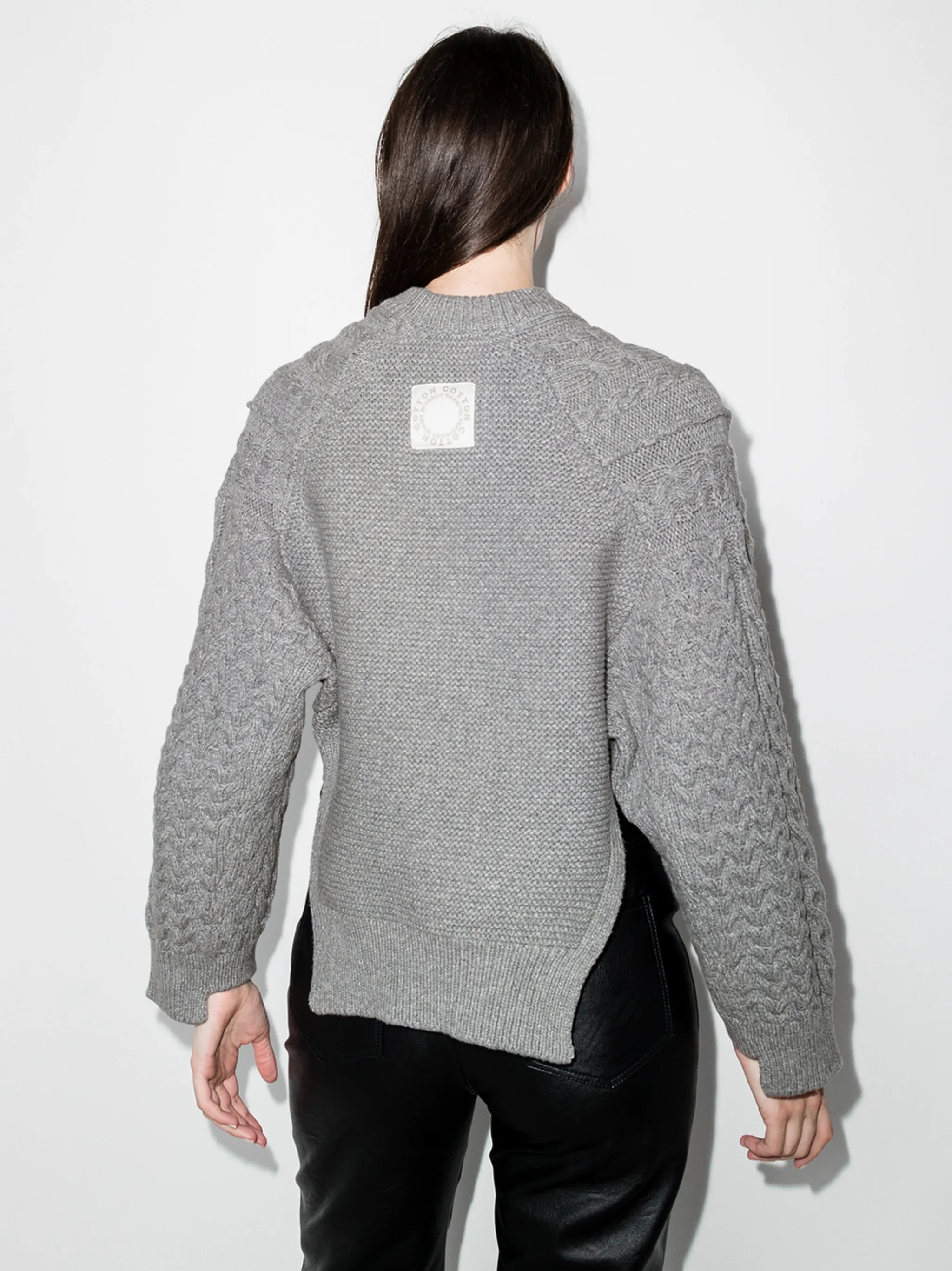 Aran stitch oversized jumper
