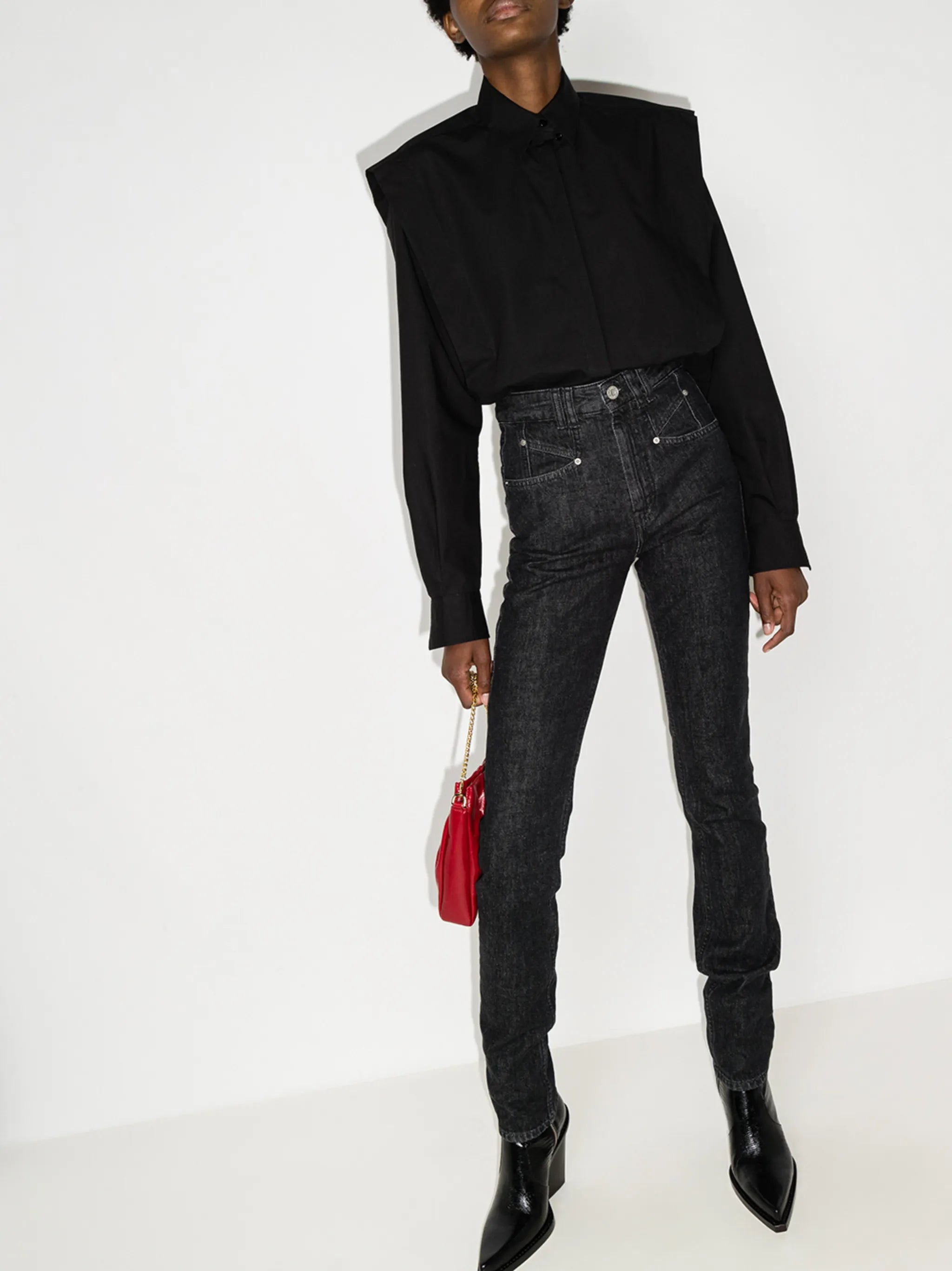 Ralki exaggerated shoulder shirt